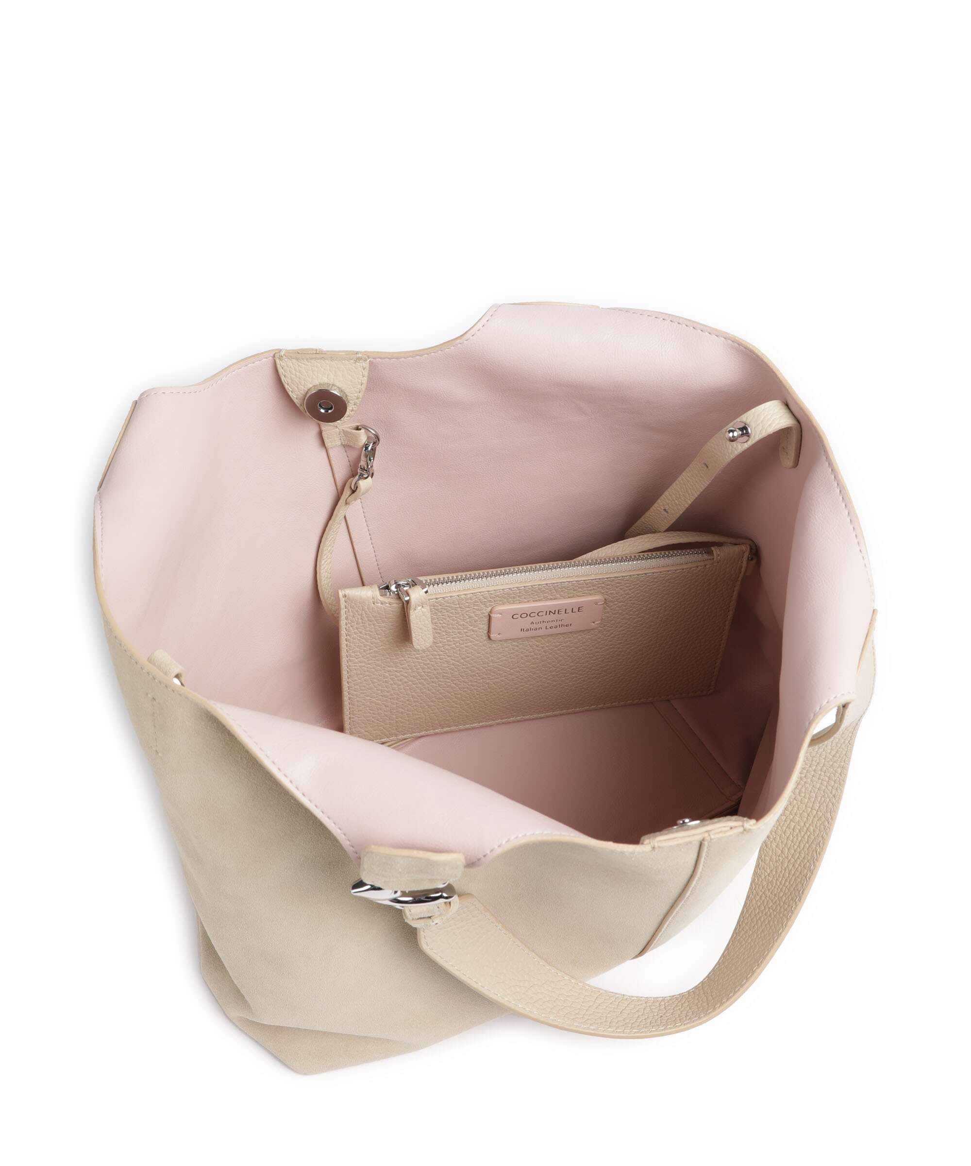 Coccinelle C-Easy Suede Hobo bag sandshell - Image 6