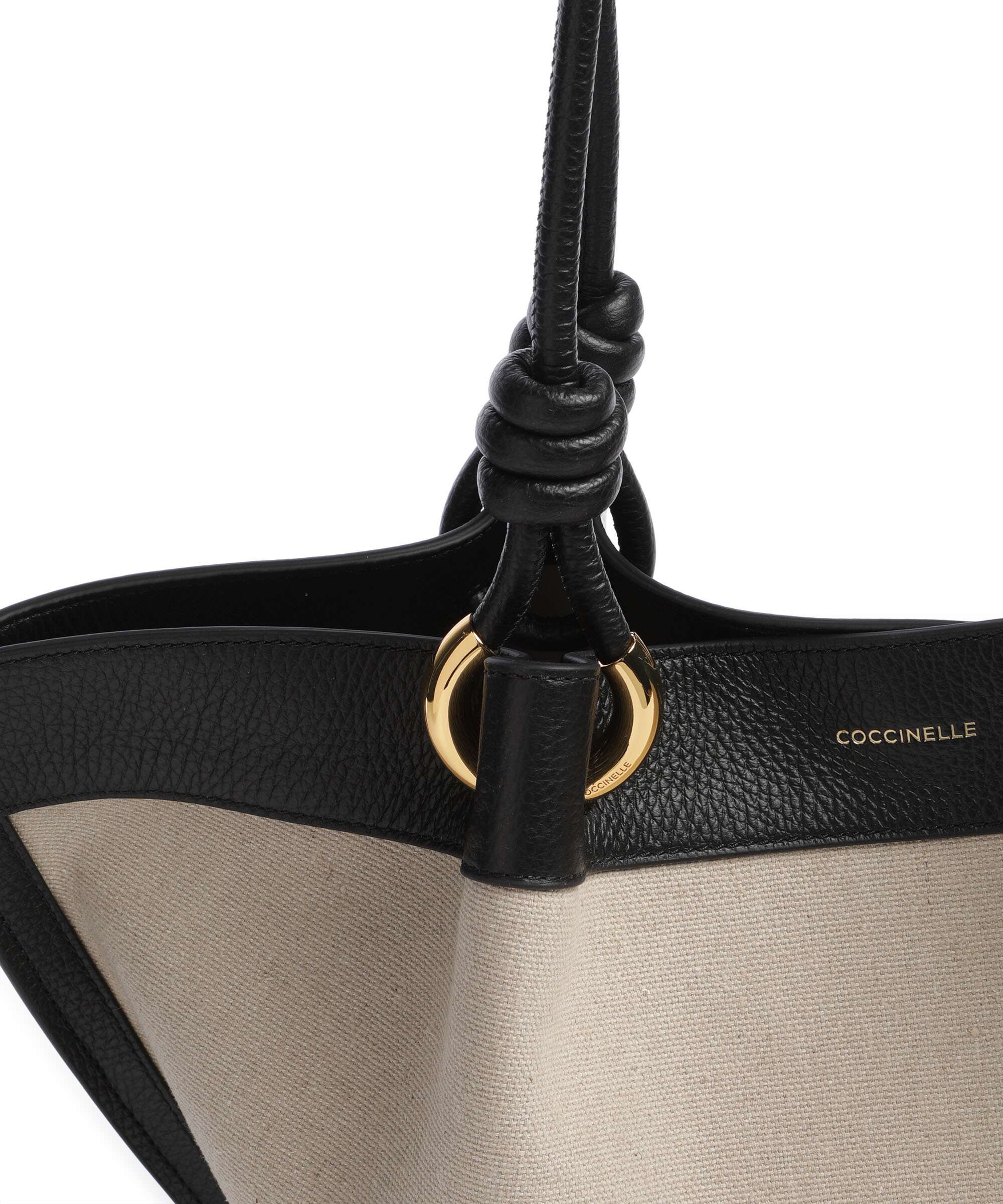 Coccinelle Finn Canvas Hobo bag natural/noir - Image 4