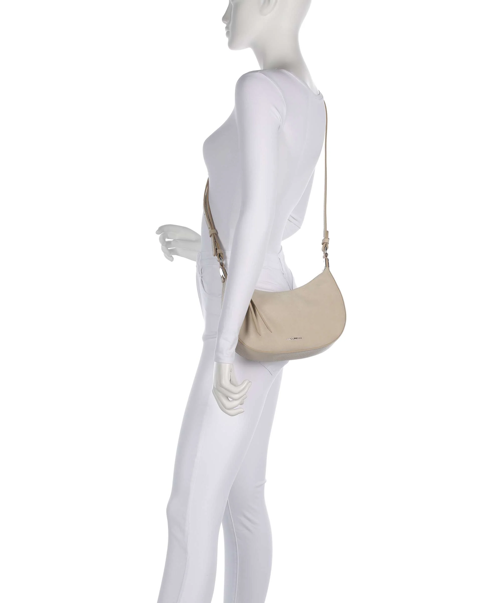 Coccinelle Fujiko Suede Crossbody bag sandshell - Image 3