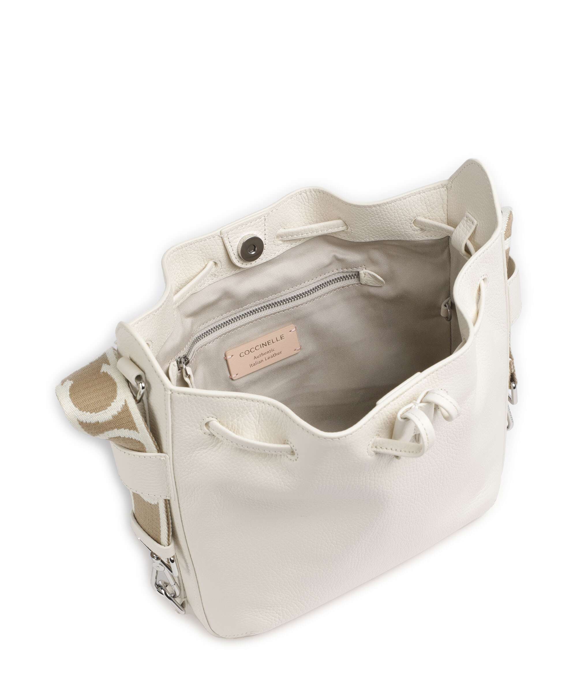 Coccinelle Gretel Ribbon Bucket bag pearl - Image 6