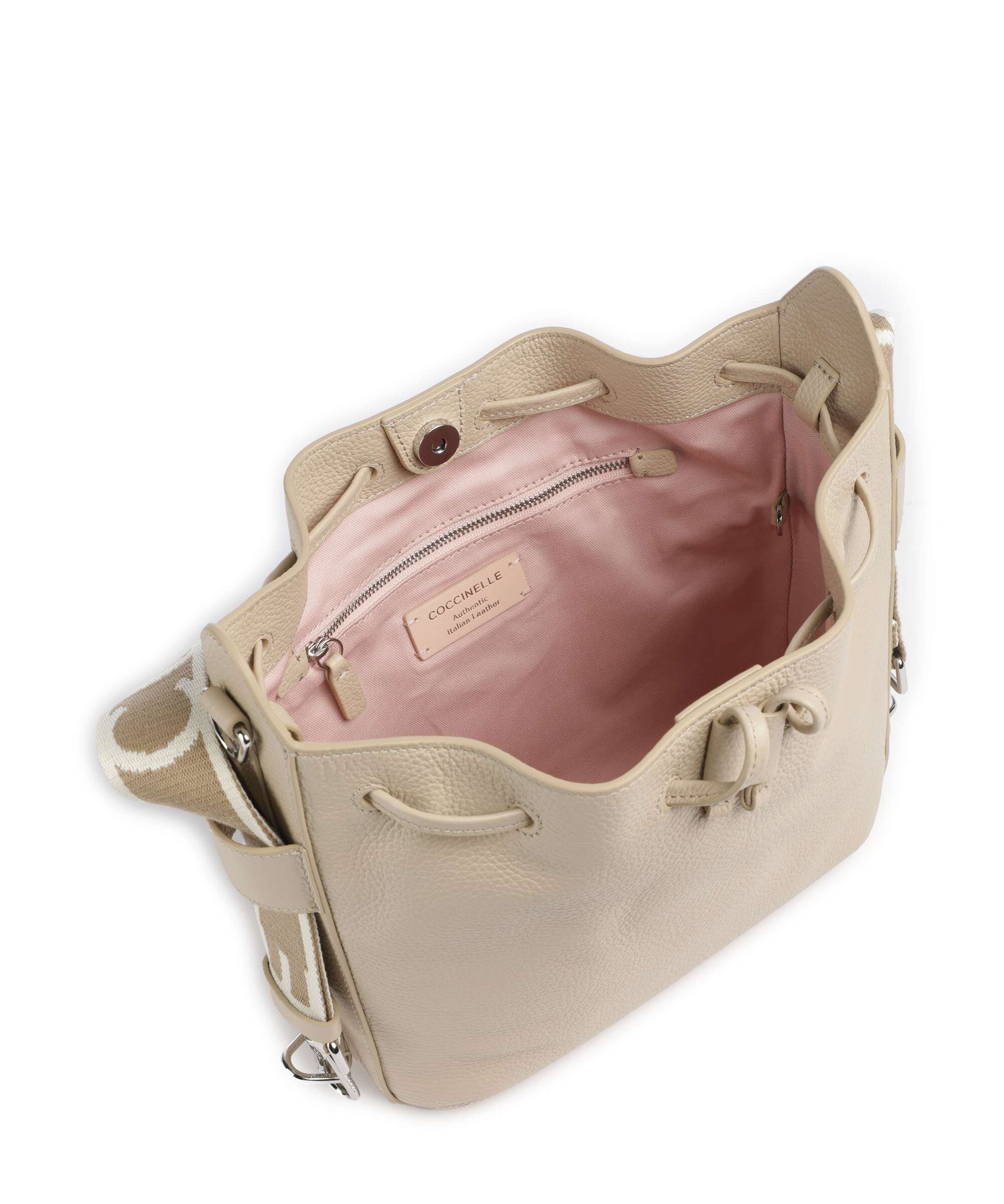 Coccinelle Gretel Ribbon Bucket bag sandshell - Image 6