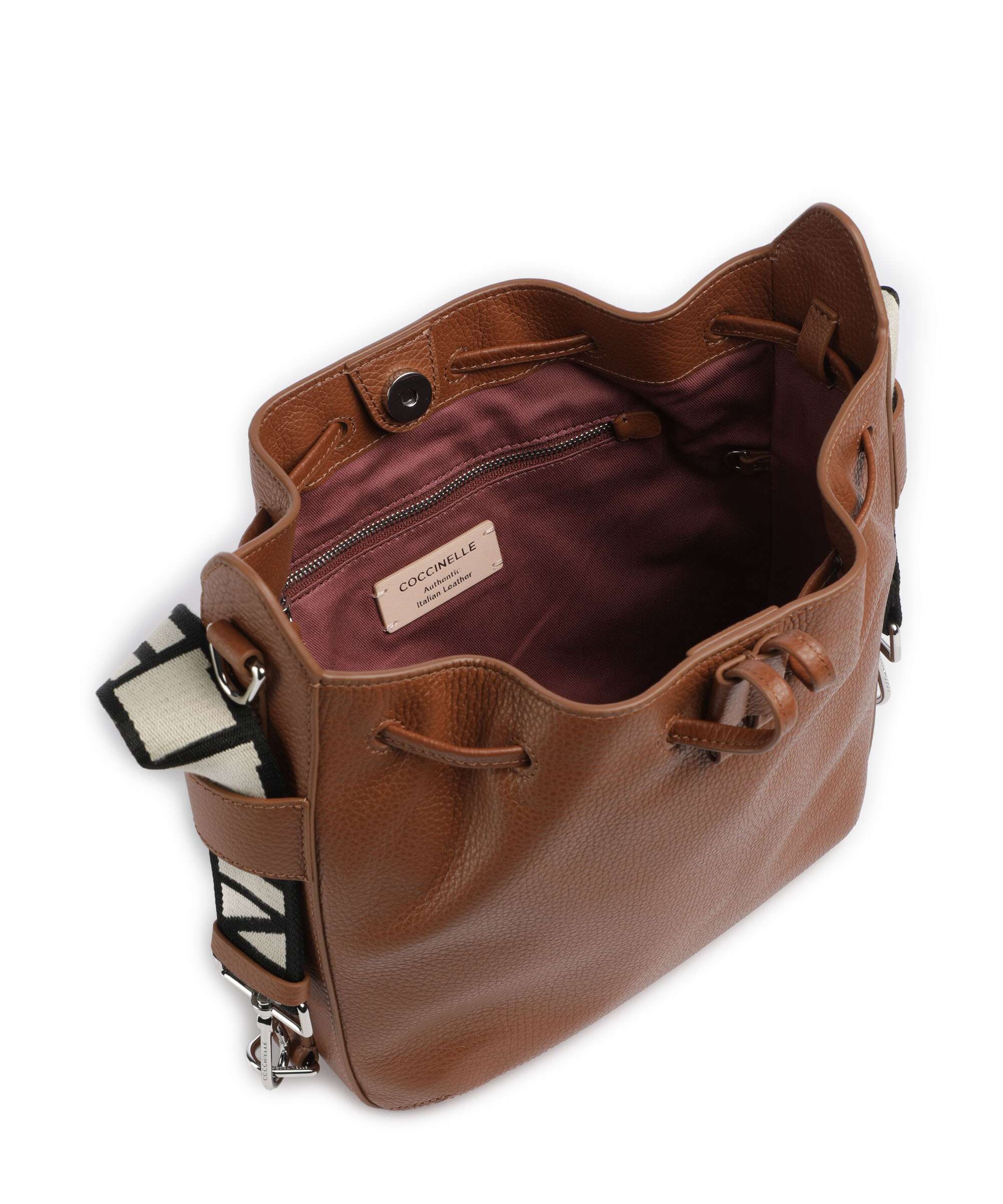 Coccinelle Gretel Ribbon Bucket bag cognac - Image 6