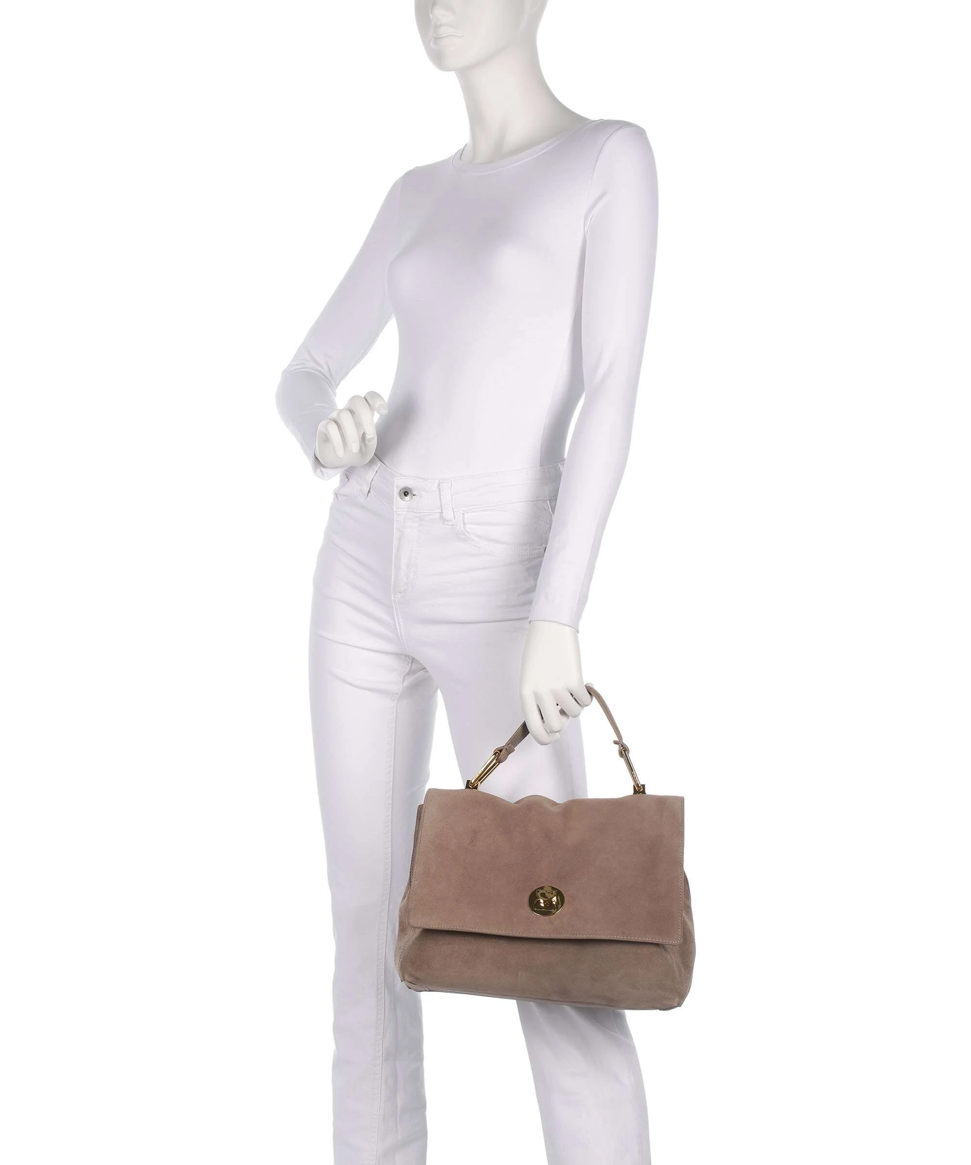 Coccinelle Liya Suede Handbag warm taupe - Image 3
