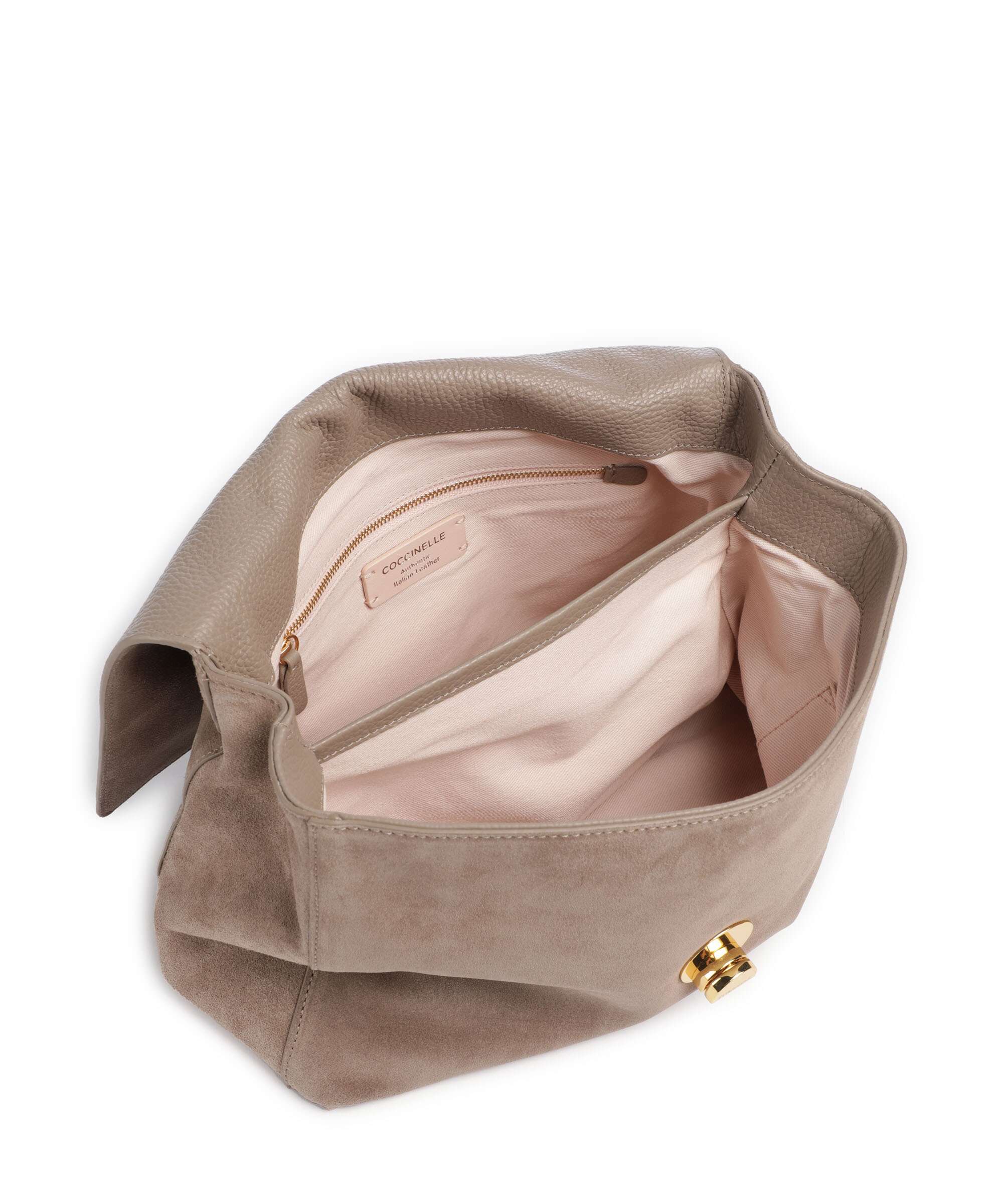 Coccinelle Liya Suede Handbag warm taupe - Image 6