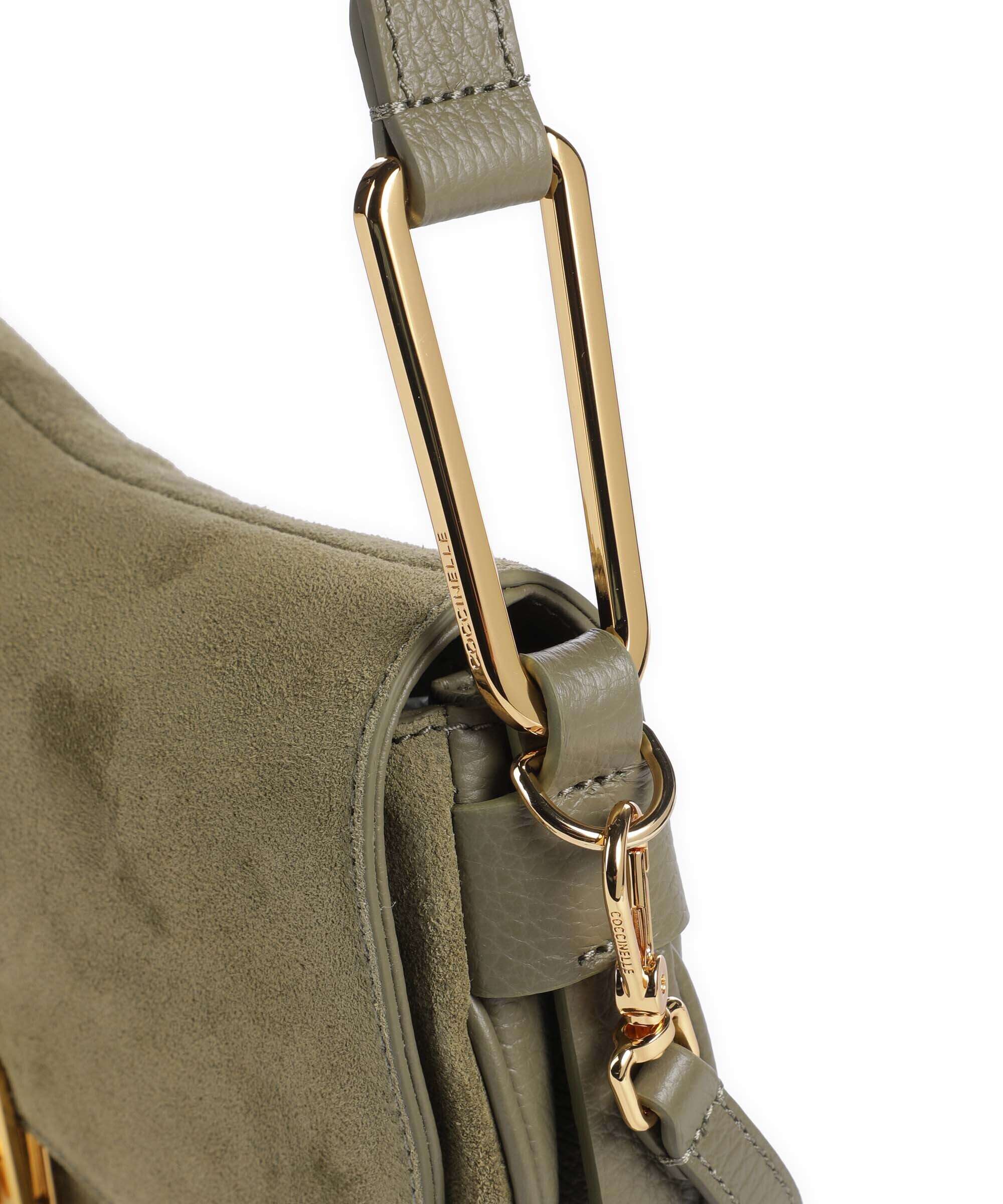 Coccinelle Magie Suede Shoulder bag laurel green - Image 5