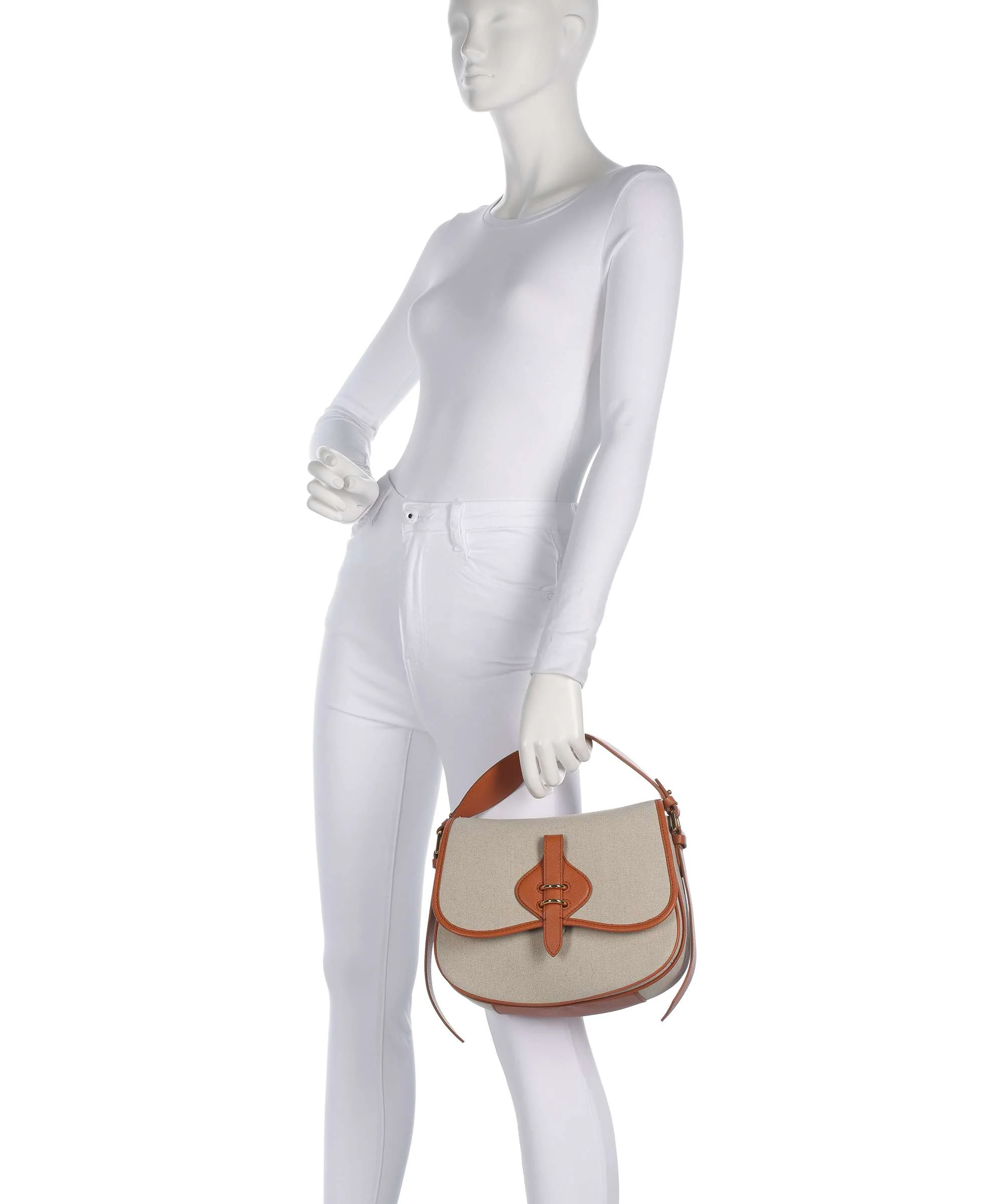 Coccinelle Mavery Canvas Handbag natural/crab - Image 3