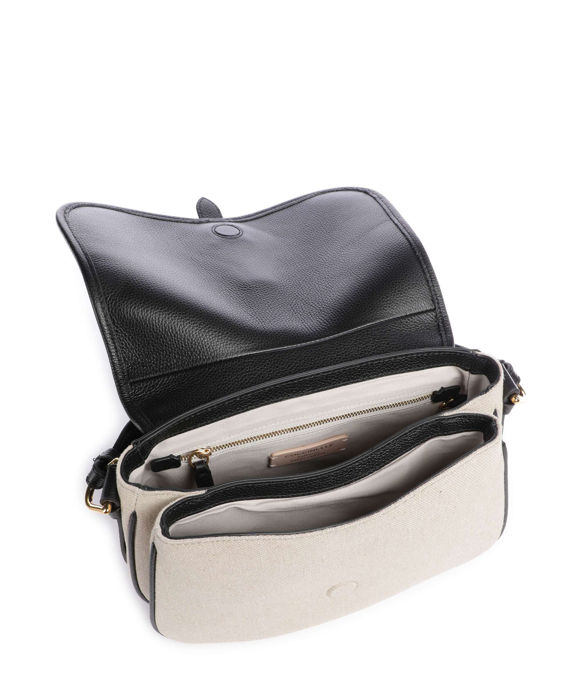 Coccinelle Mavery Canvas Handbag natural/noir - Image 6