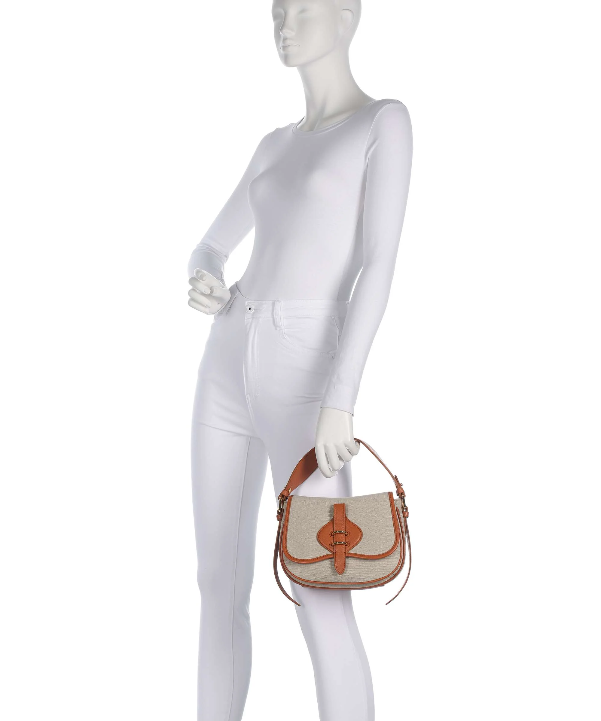 Coccinelle Mavery Canvas Handbag natural/crab - Image 3