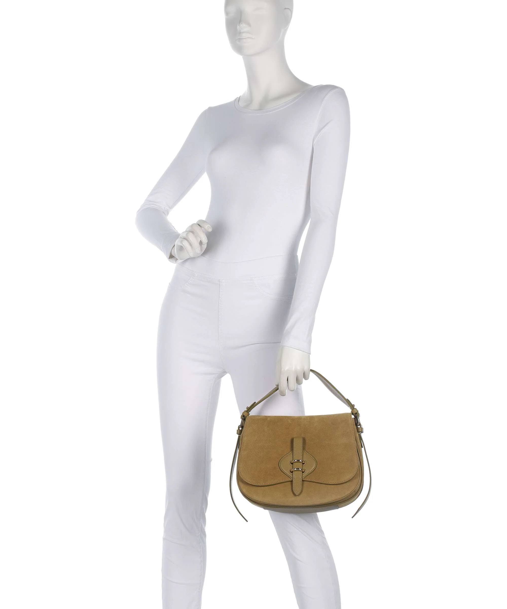 Coccinelle Mavery Suede Handbag seagrass - Image 3