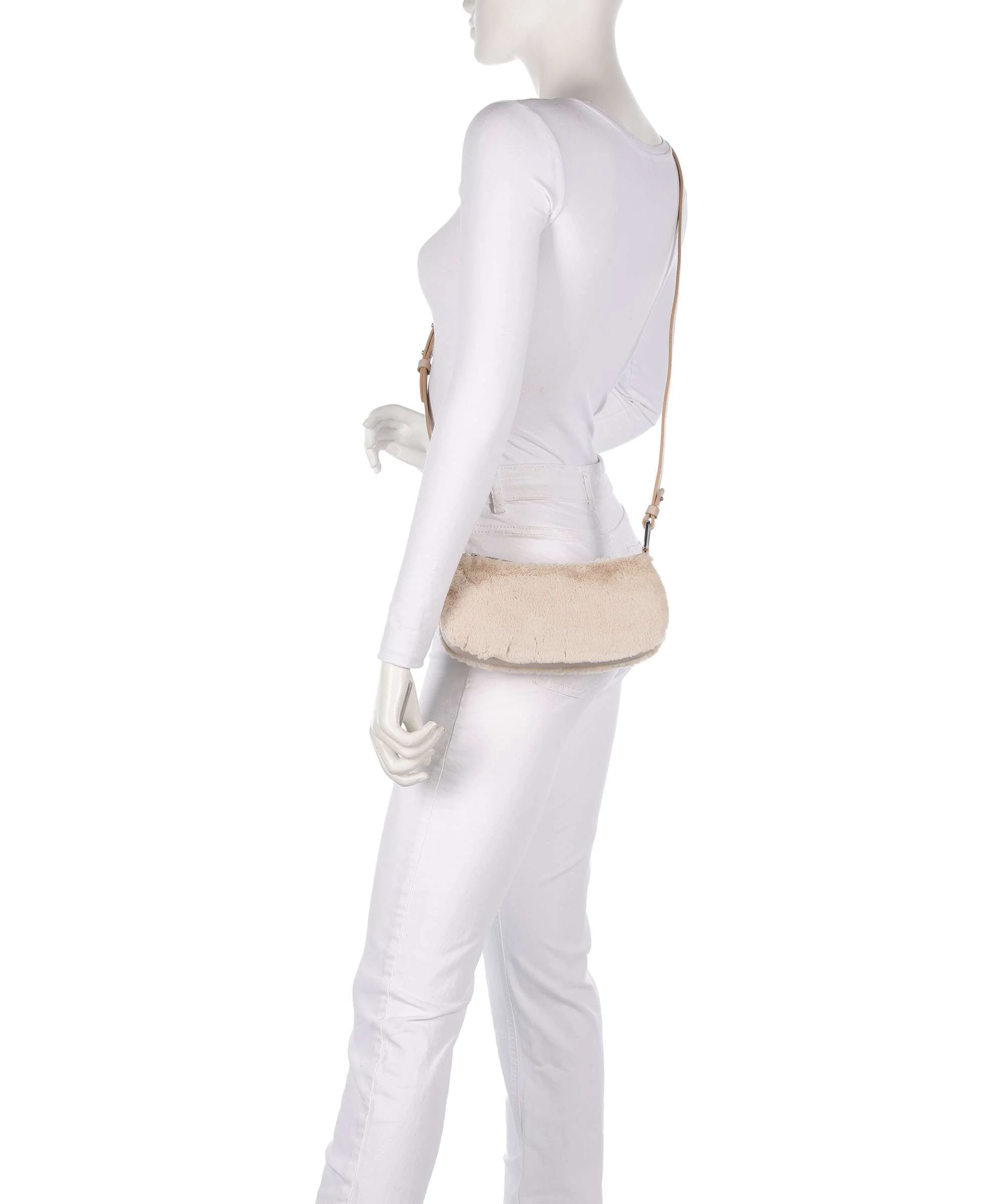 Coccinelle Merveille Synthetic fur Shoulder bag natural/rosette - Image 4