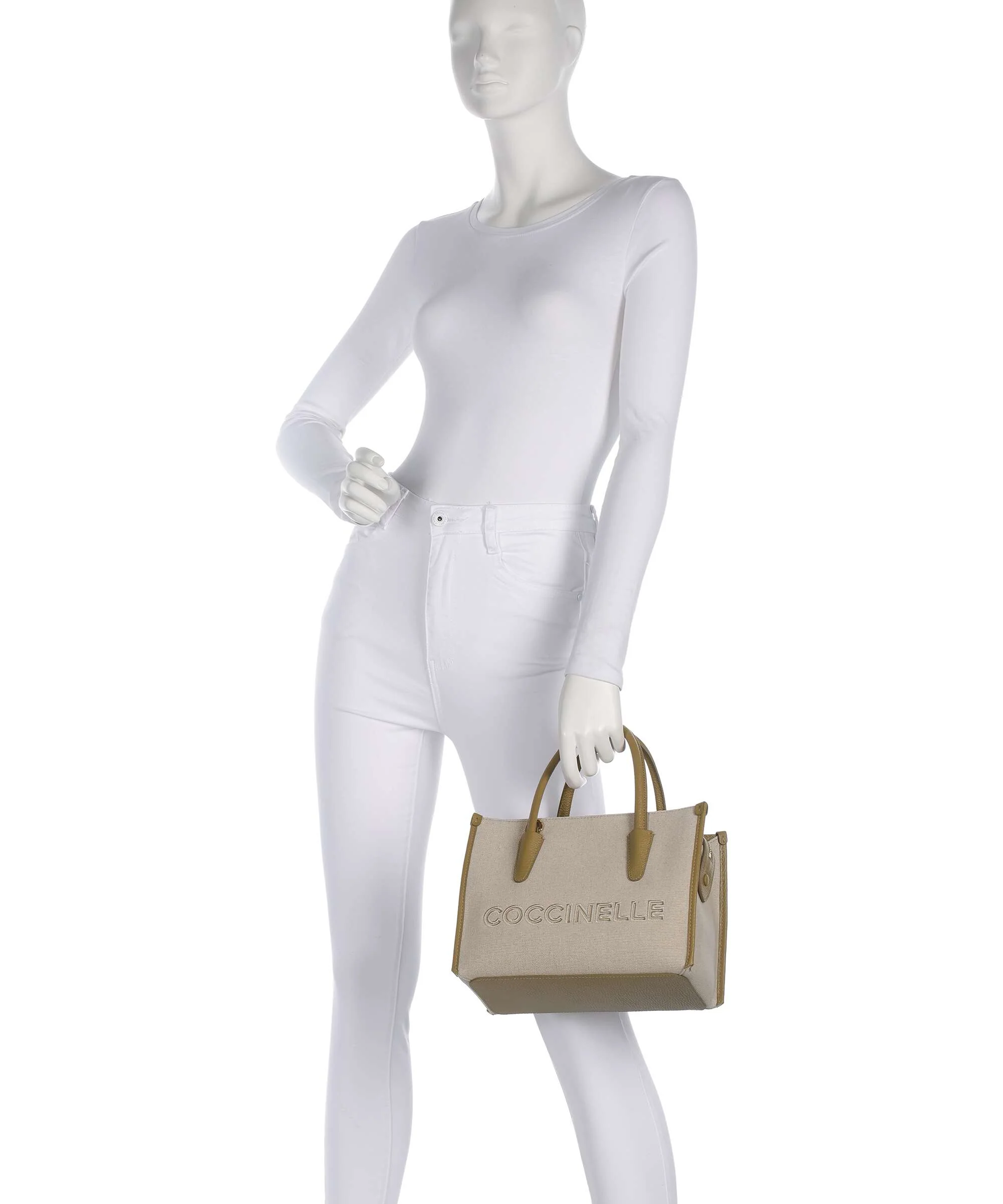 Coccinelle Myrtha Canvas Handbag natural/seagrass - Image 3