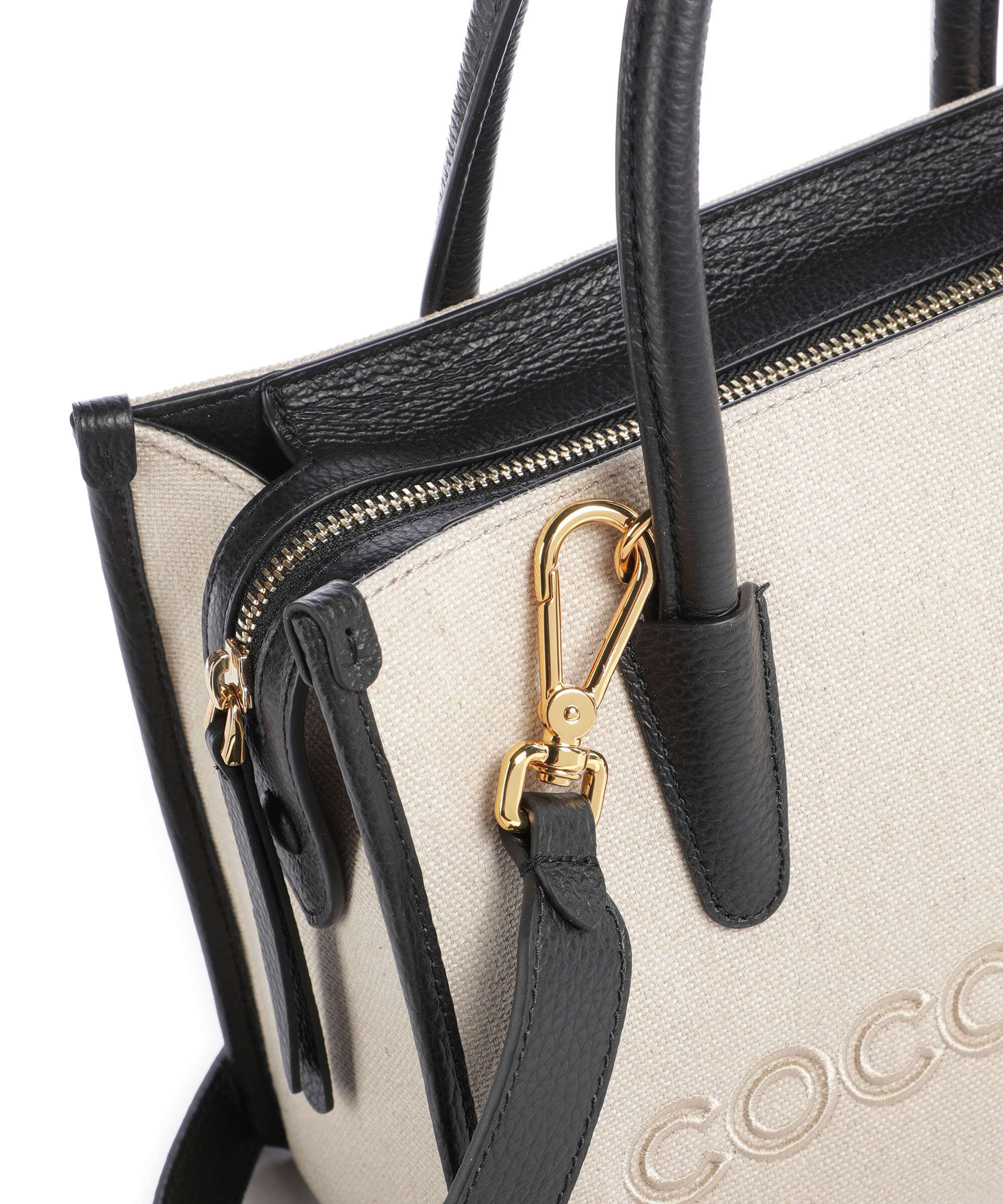 Coccinelle Myrtha Canvas Handbag natural/noir - Image 4