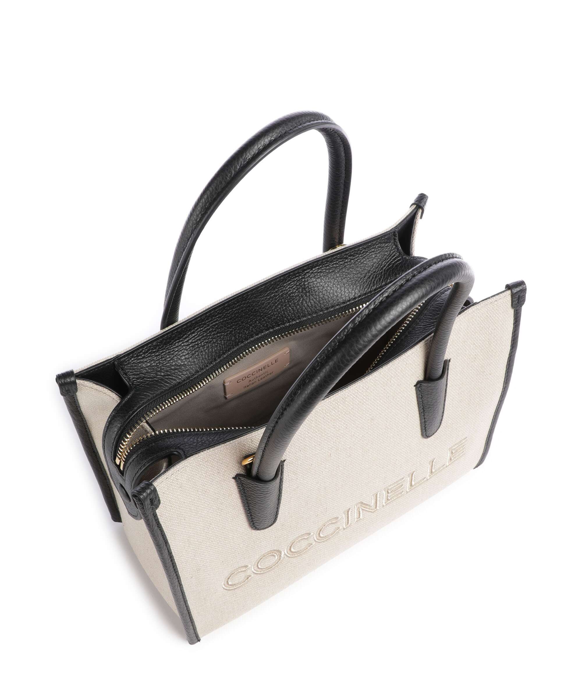 Coccinelle Myrtha Canvas Handbag natural/noir - Image 6