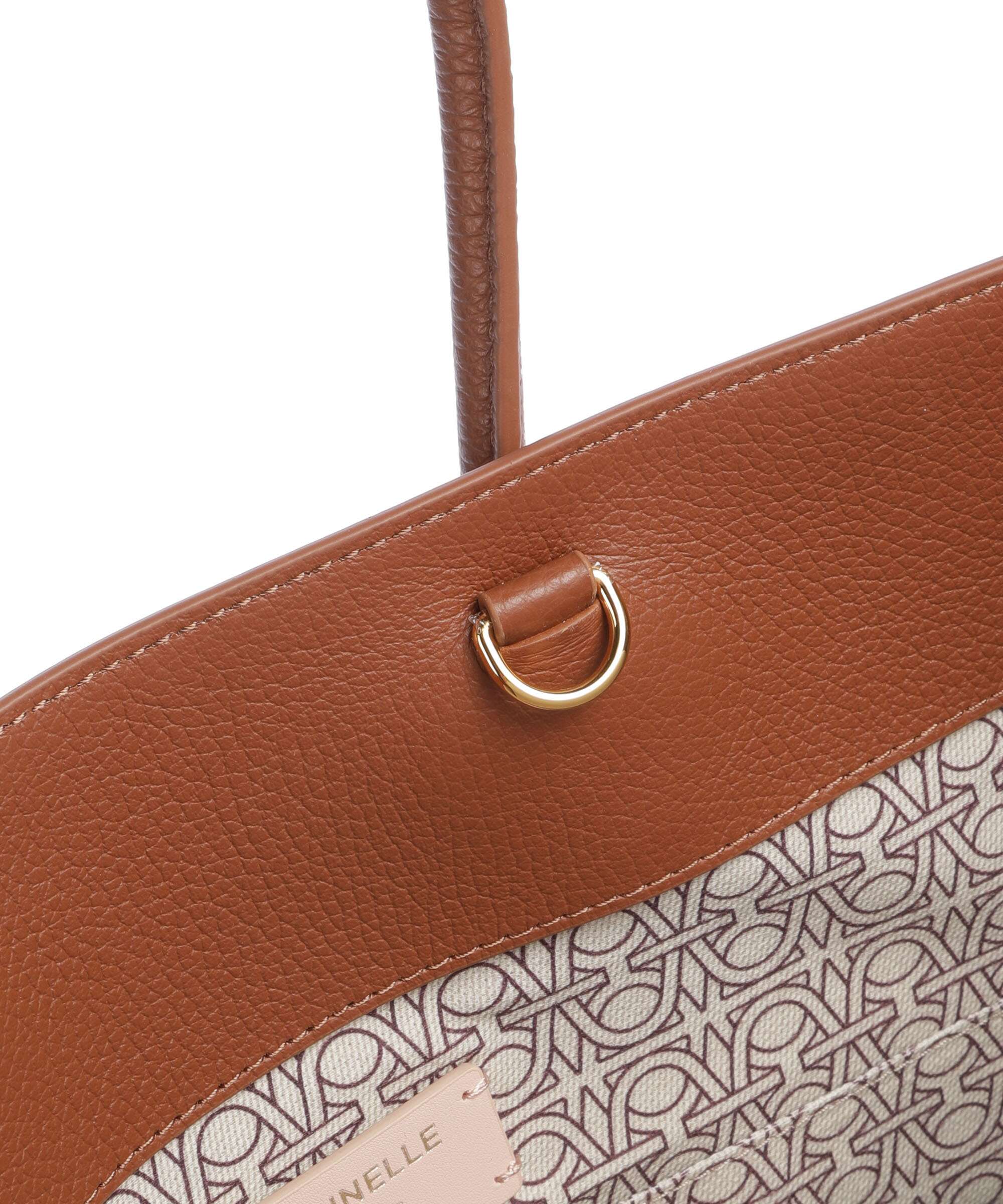 Coccinelle Myrtha Denim Tote bag blue/cognac - Image 4