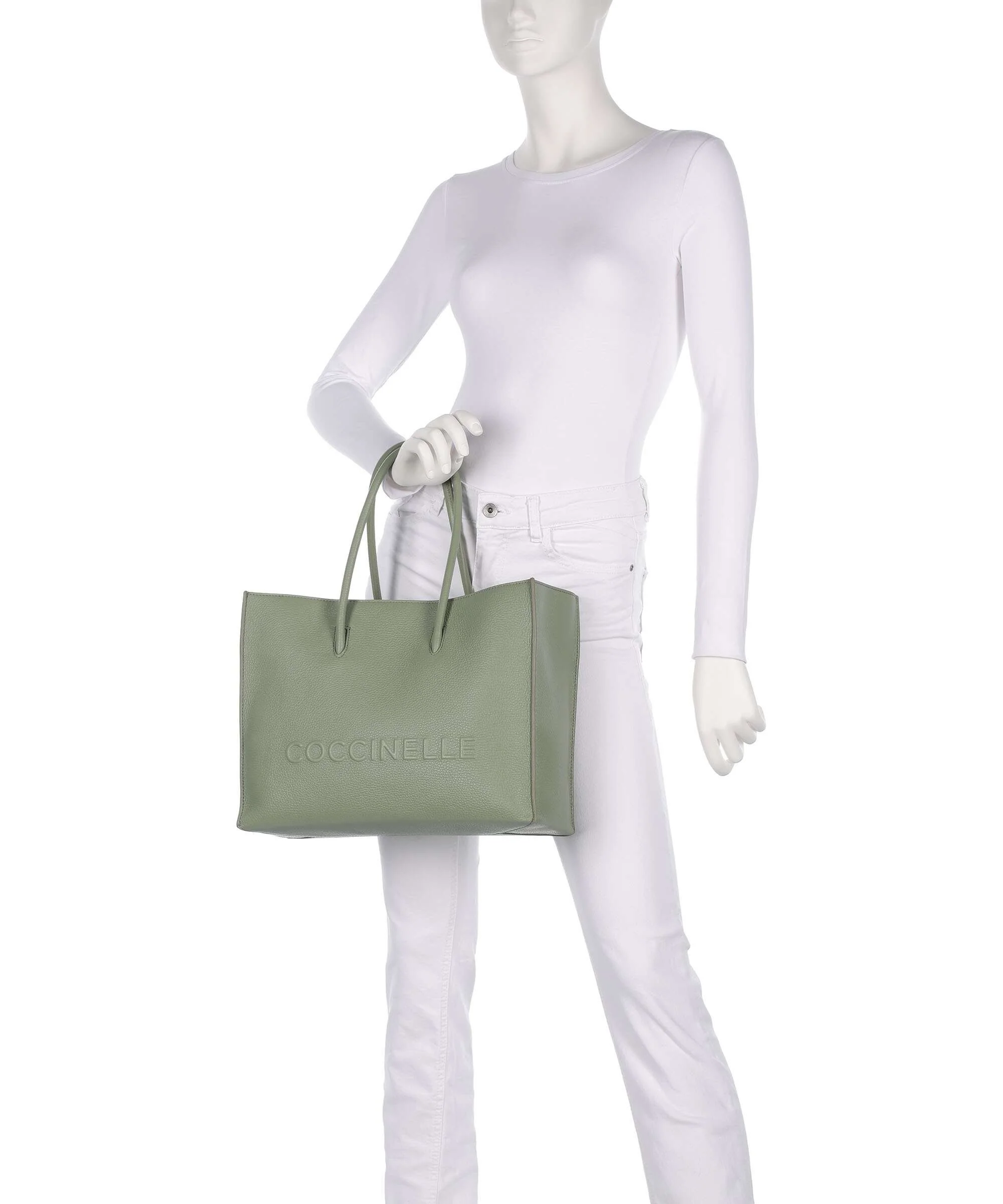 Coccinelle Myrtha Maxi Logo Tote bag greenery - Image 3