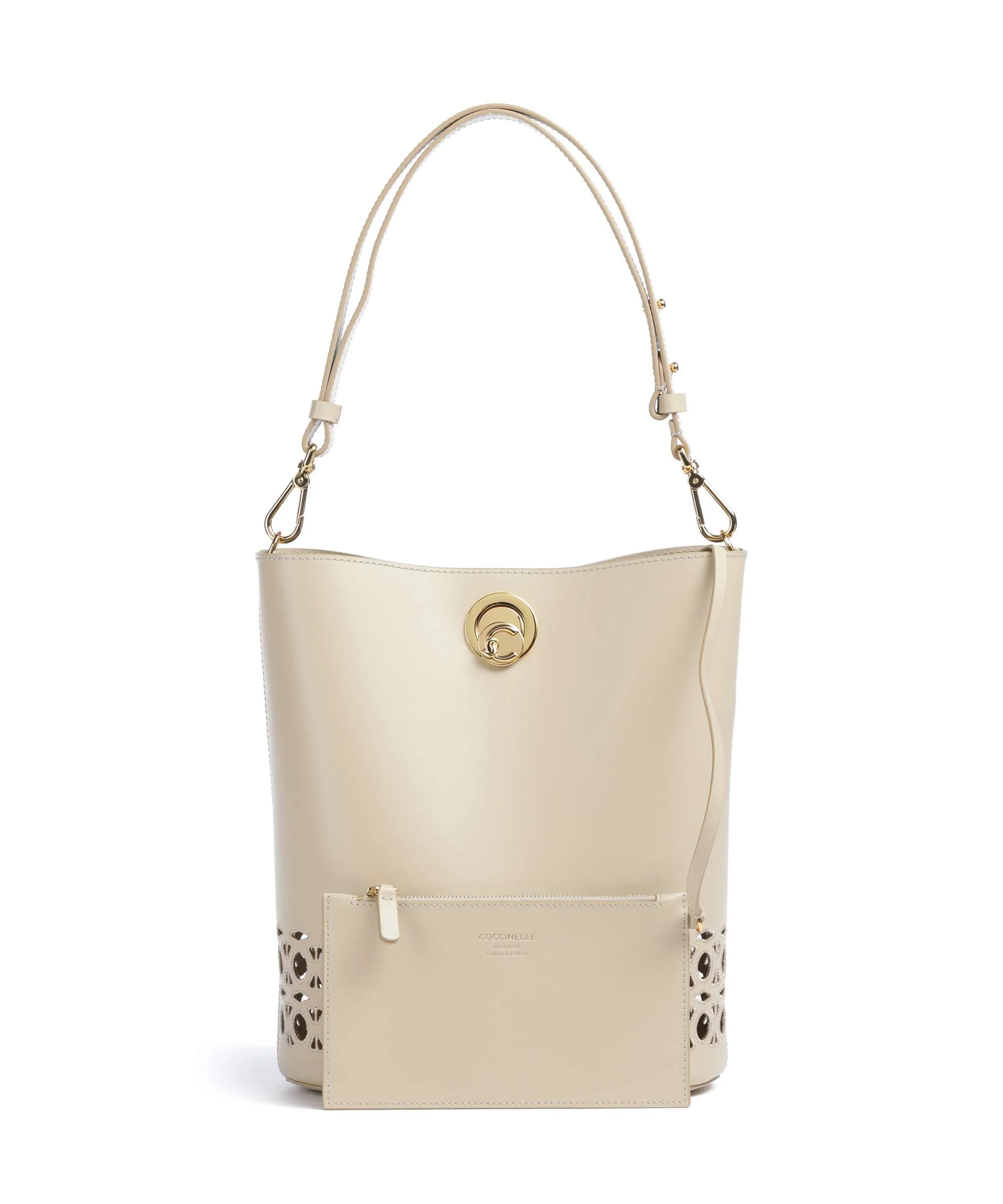 Coccinelle Nikla Monogram Sangallo Bucket bag sandshell - Image 4