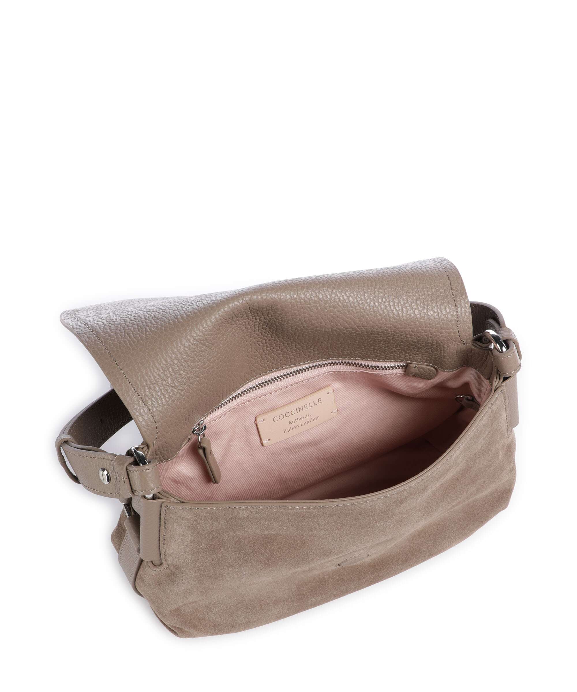 Coccinelle Rebekka Suede Crossbody bag warm taupe - Image 6