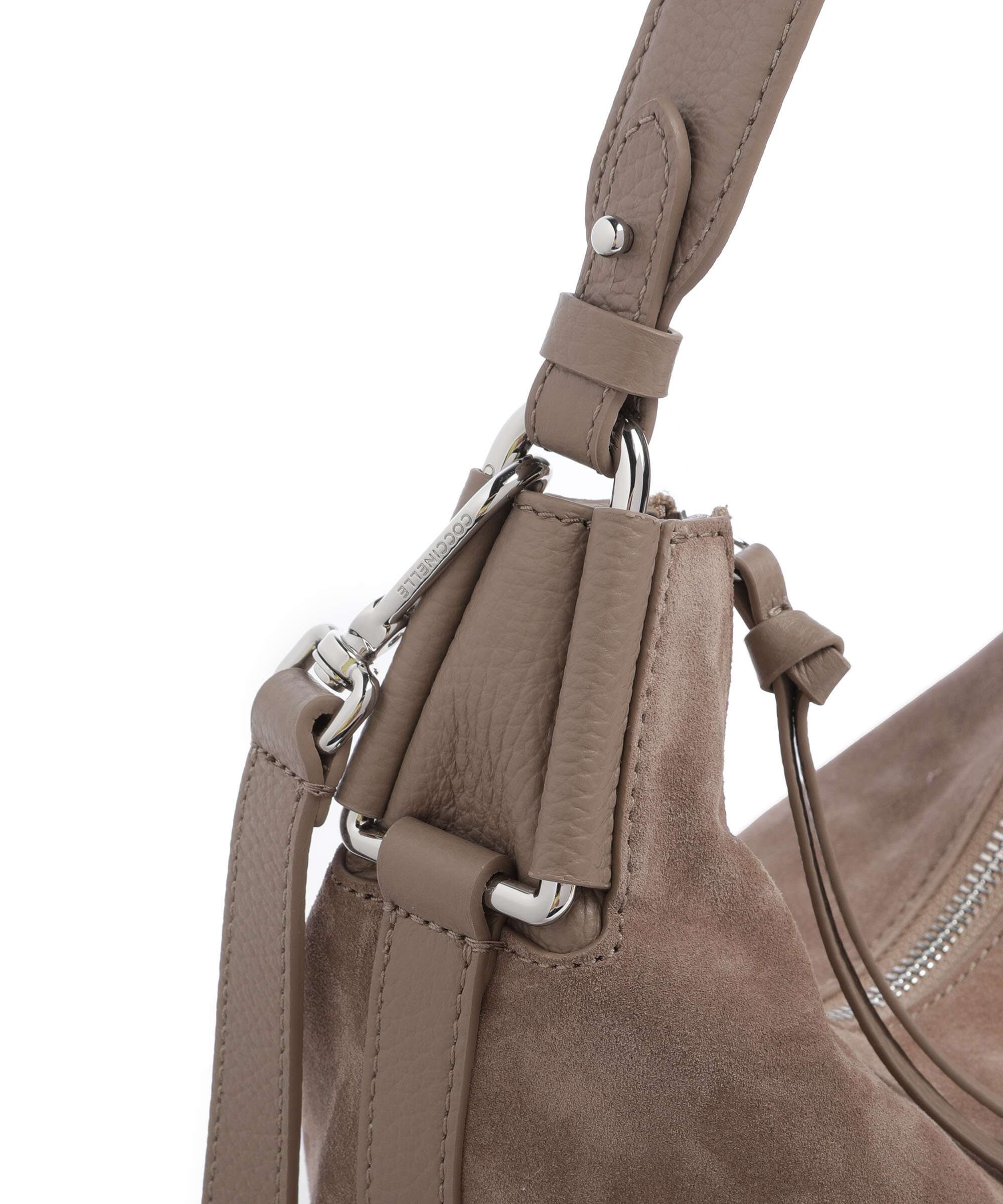 Coccinelle Rebekka Suede Hobo bag warm taupe - Image 4