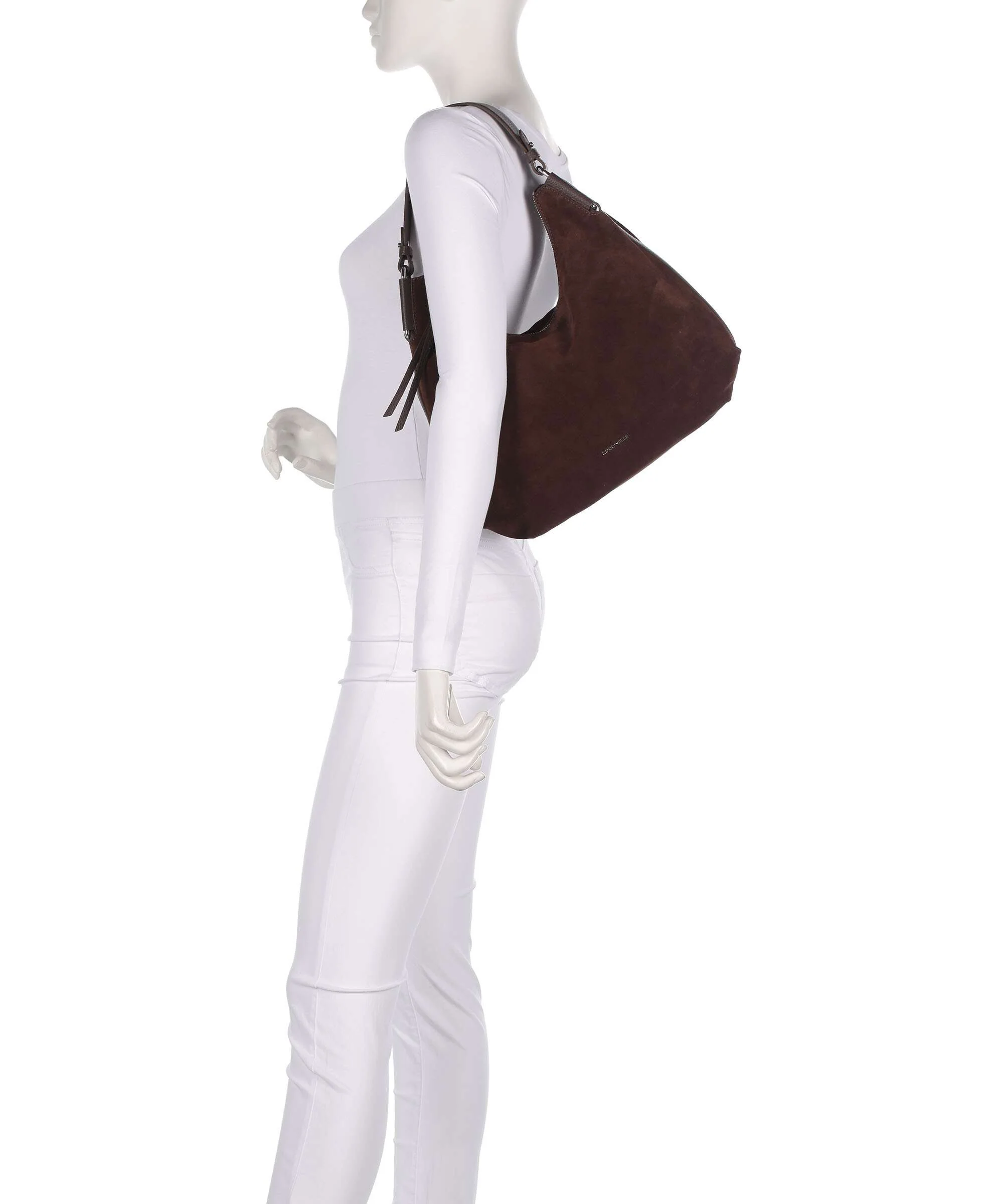 Coccinelle Rebekka Suede Hobo bag brunette - Image 3
