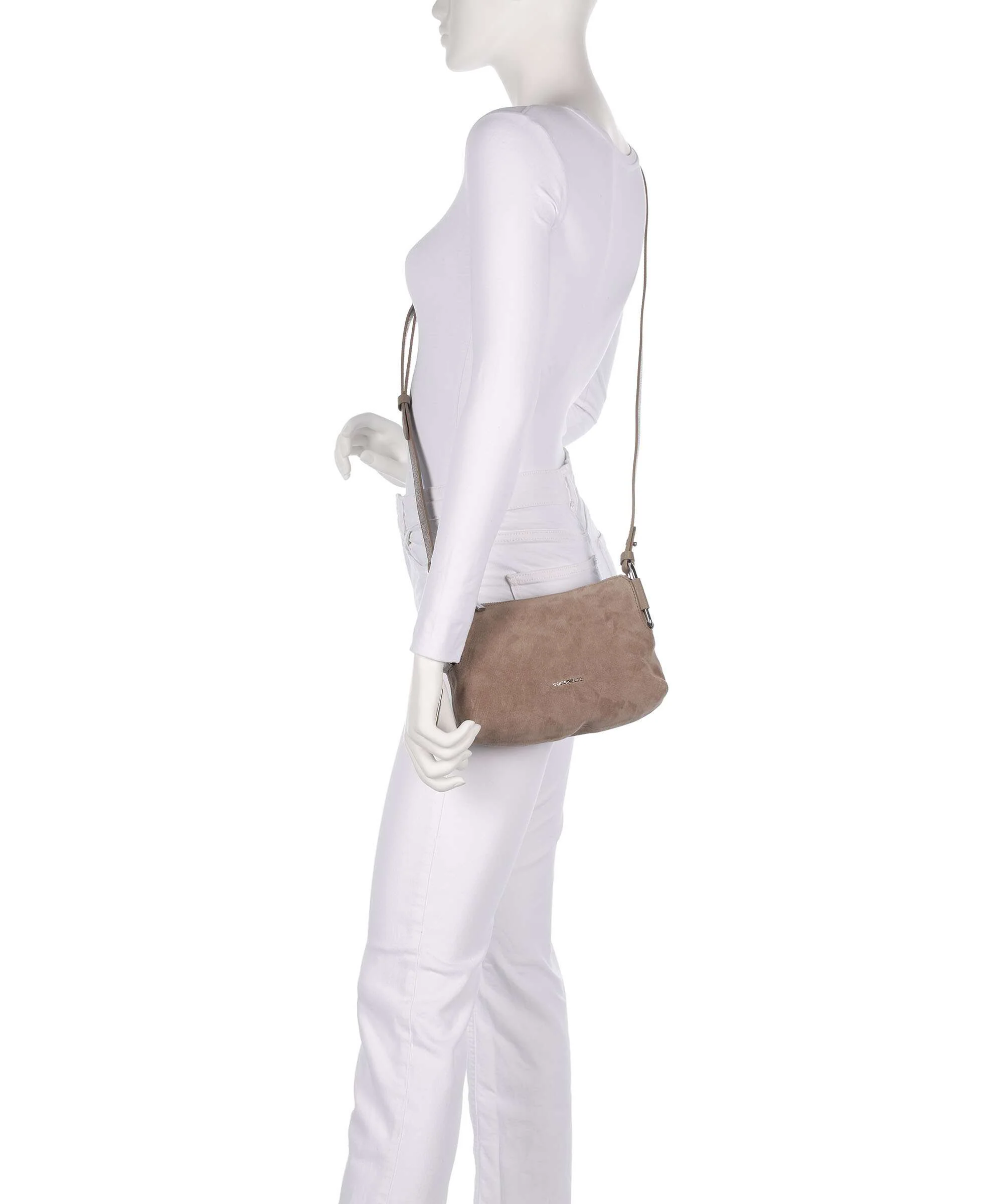 Coccinelle Rebekka Suede Shoulder bag warm taupe - Image 4