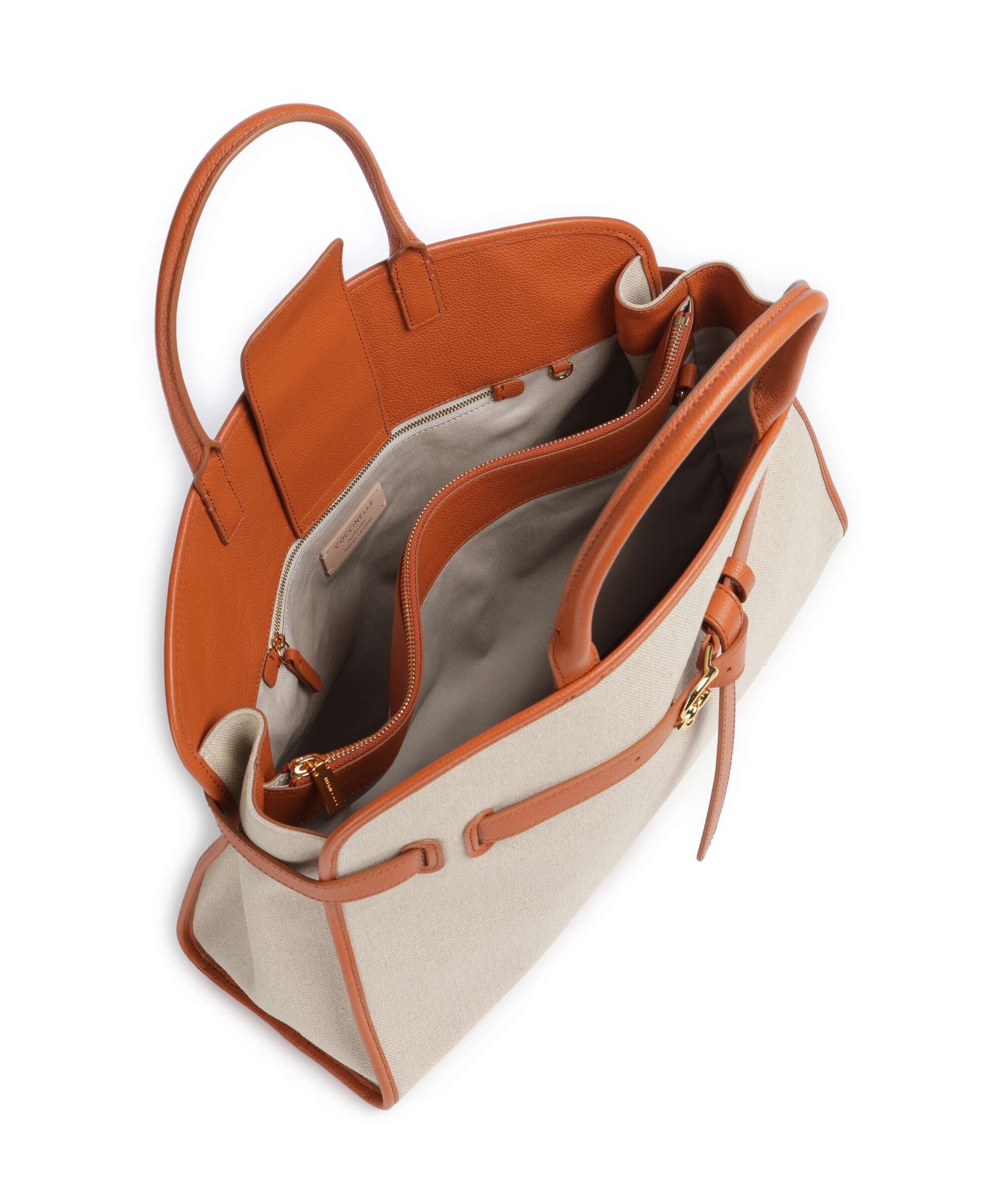 Coccinelle Sabine Canvas Handbag natural/crab - Image 5