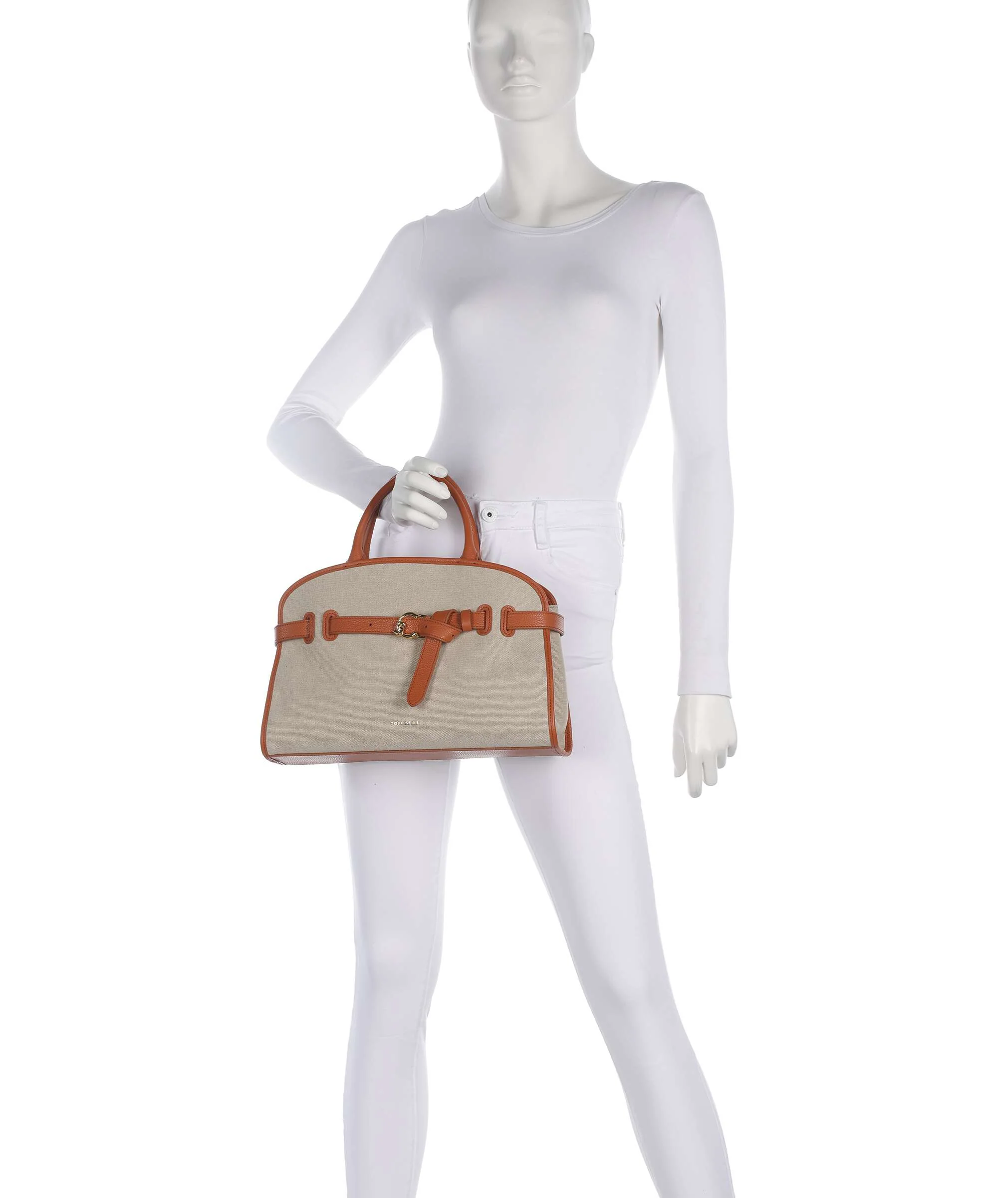 Coccinelle Sabine Canvas Handbag natural/crab - Image 3