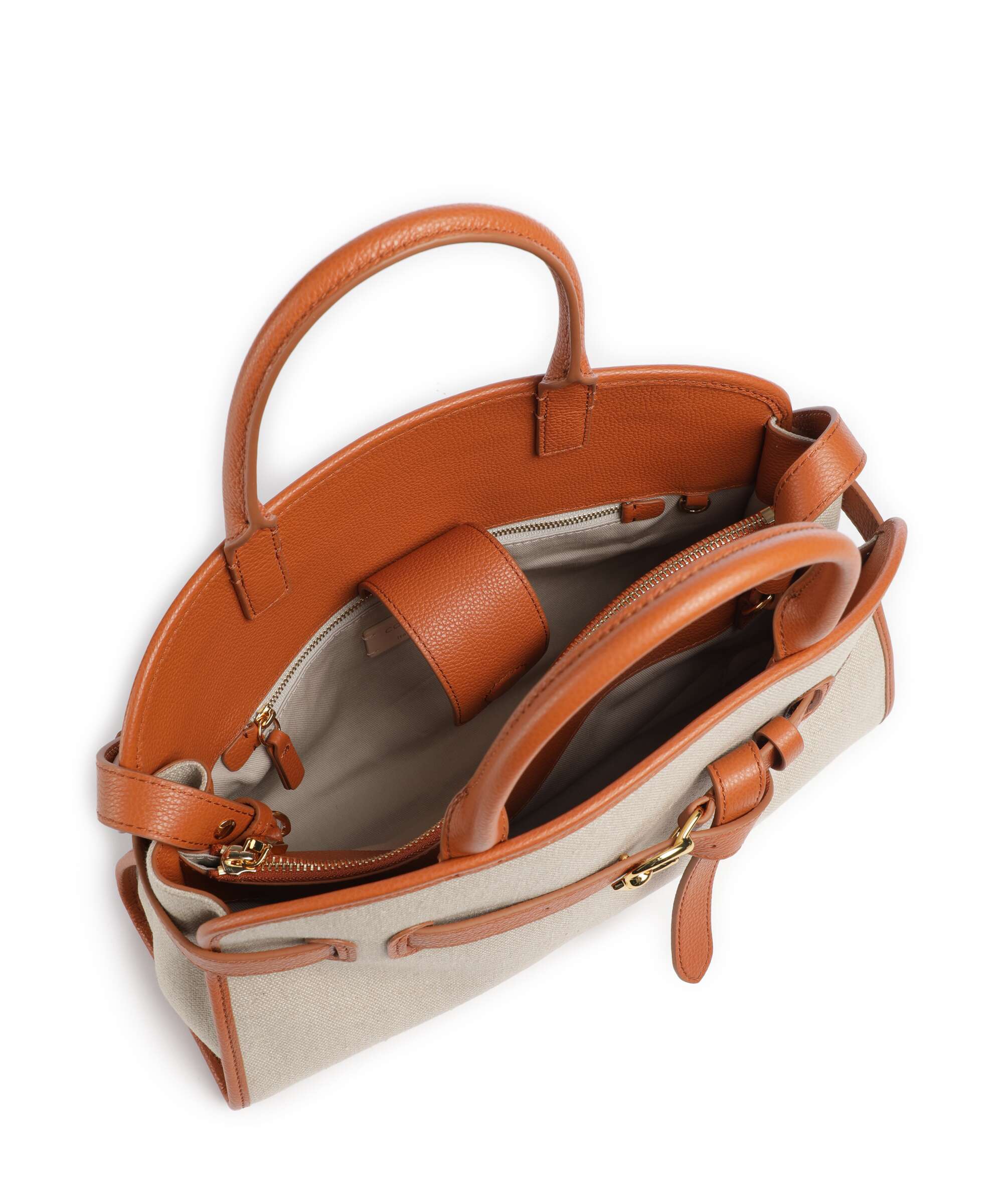 Coccinelle Sabine Canvas Handbag natural/crab - Image 6