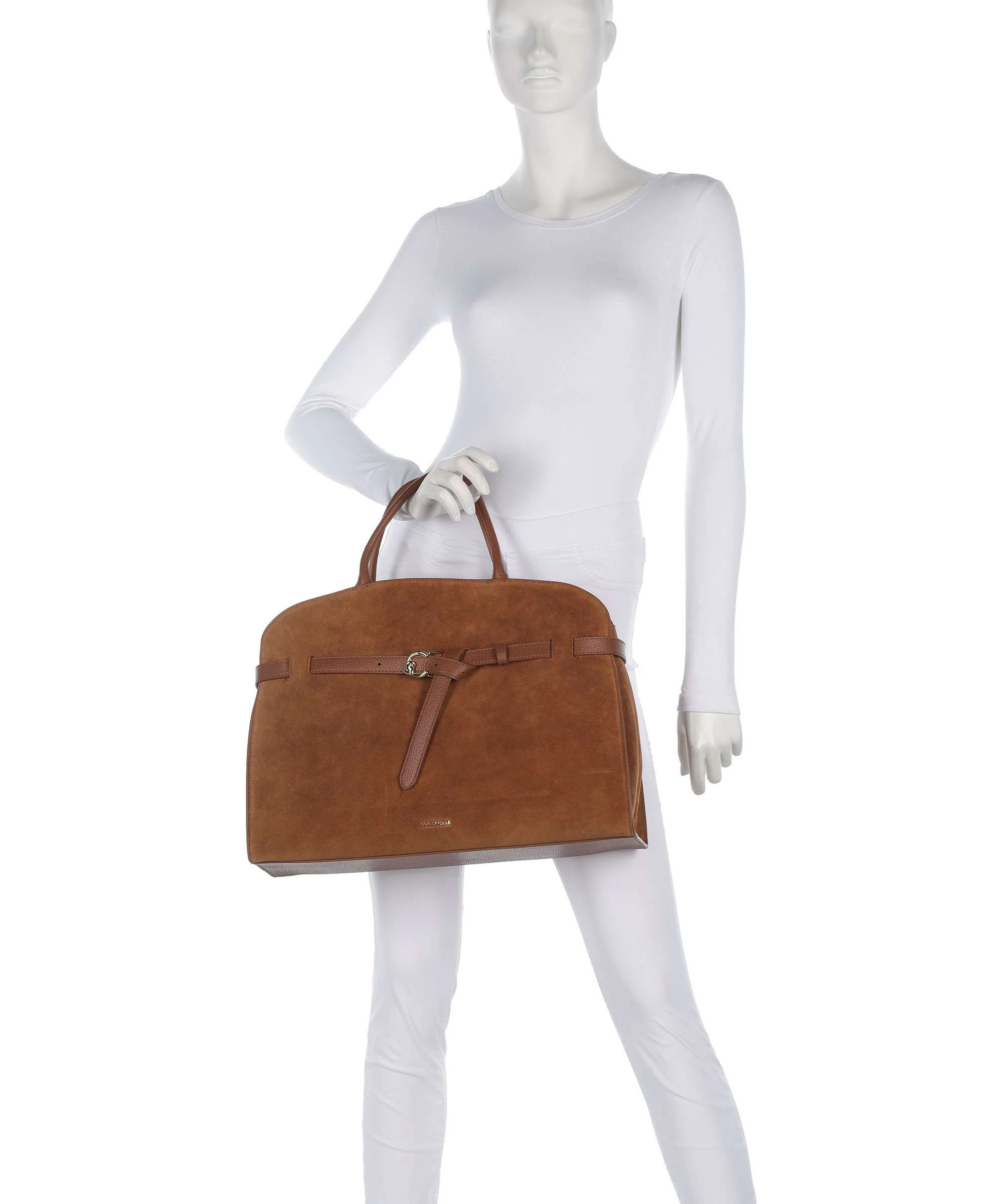 Coccinelle Sabine Suede Handbag cognac - Image 3