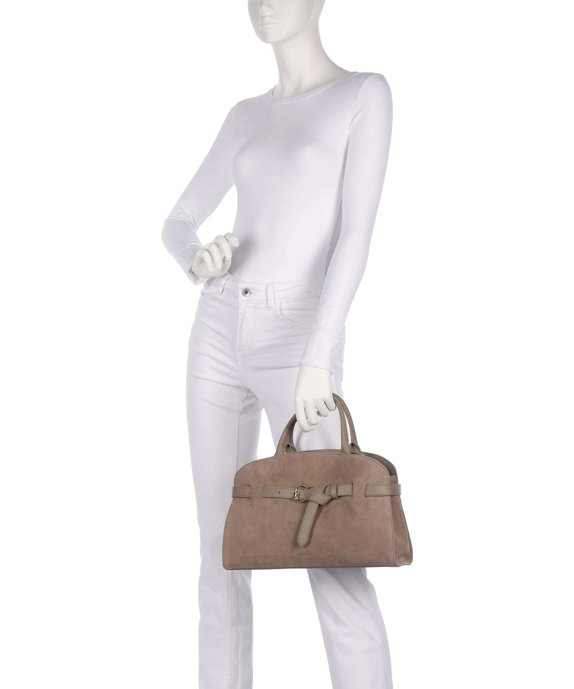 Coccinelle Sabine Suede Handbag warm taupe - Image 3