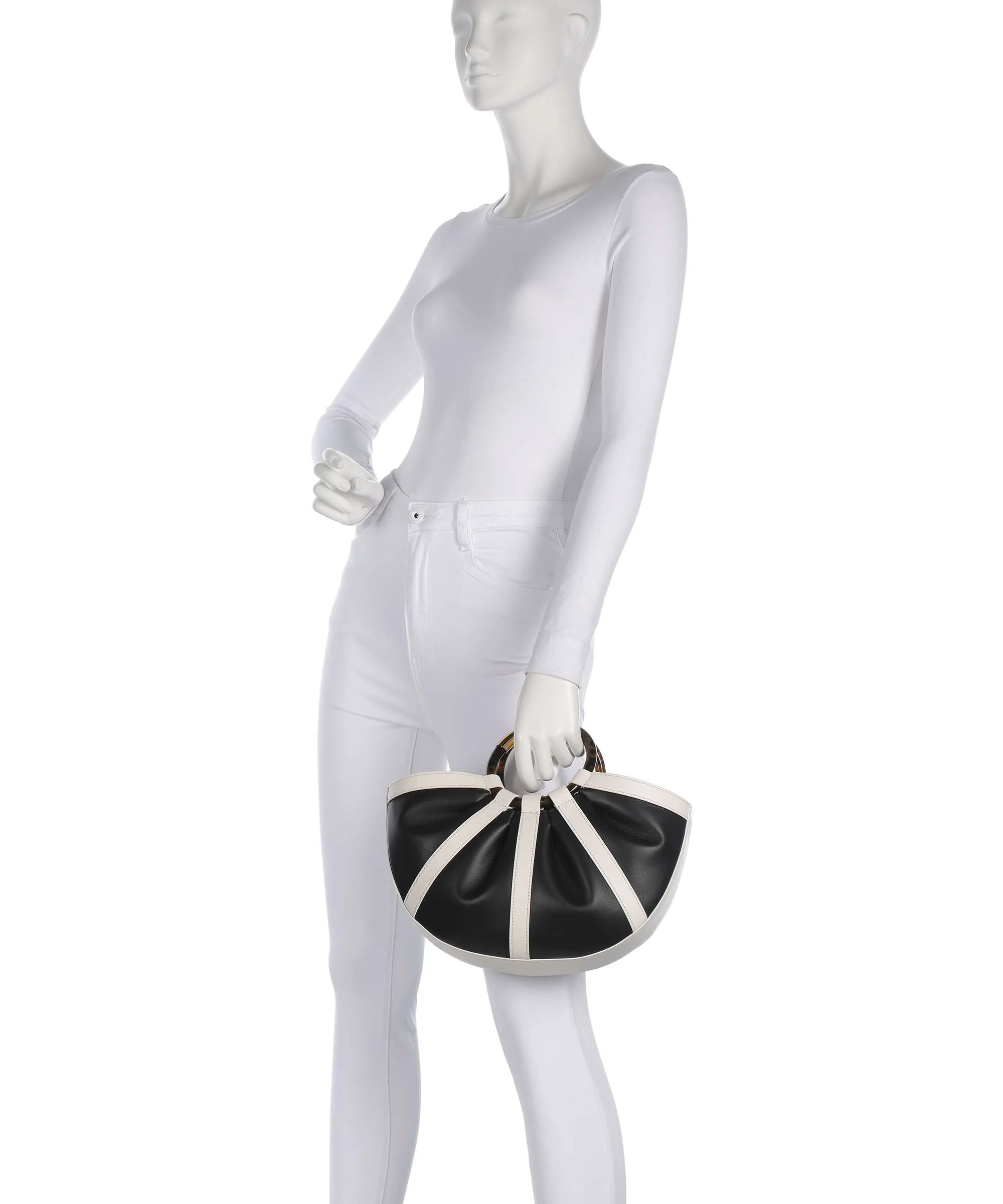 Coccinelle Shell Handbag pearl/noir - Image 3