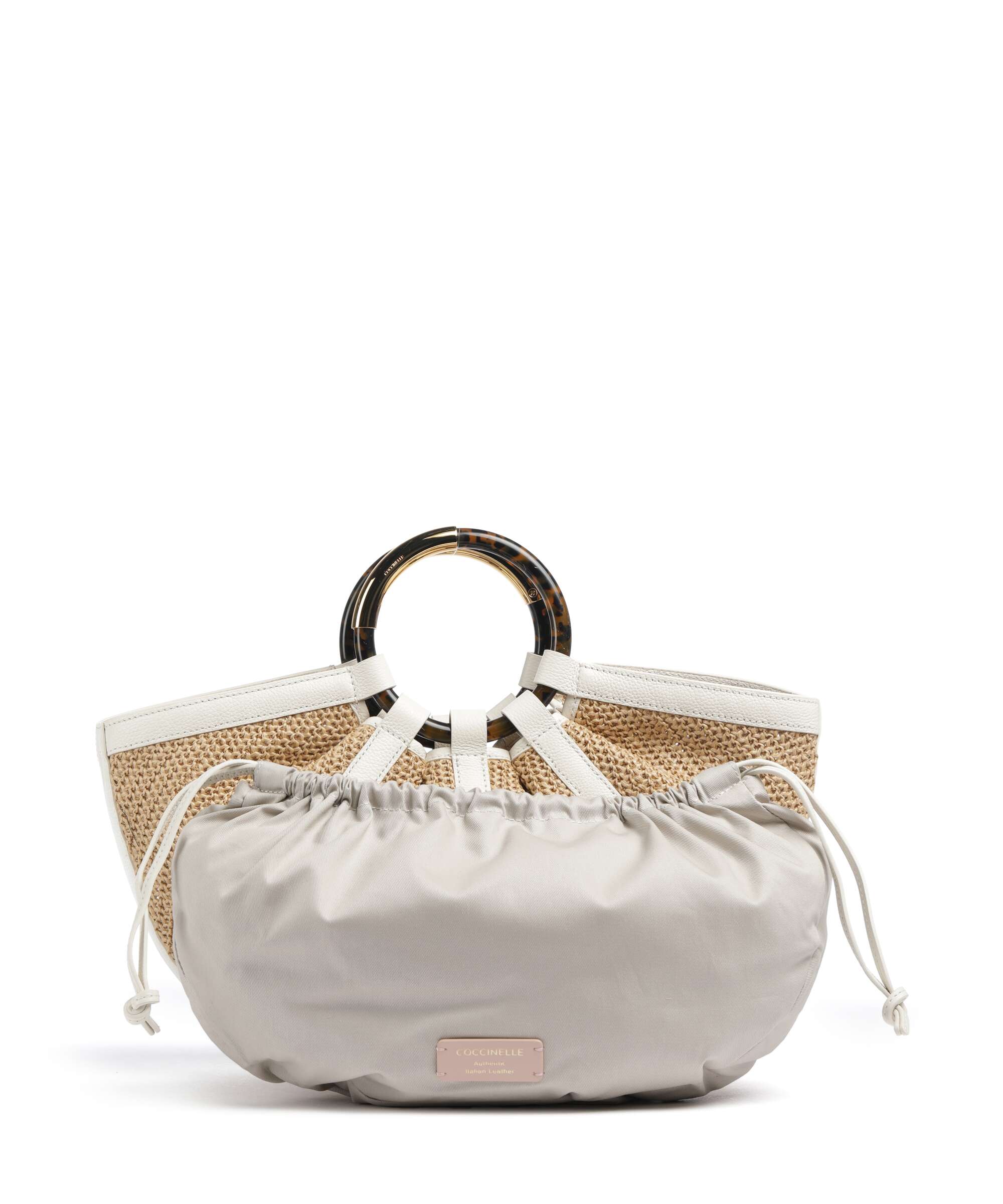 Coccinelle Shell Straw Handbag natural/pearl - Image 4