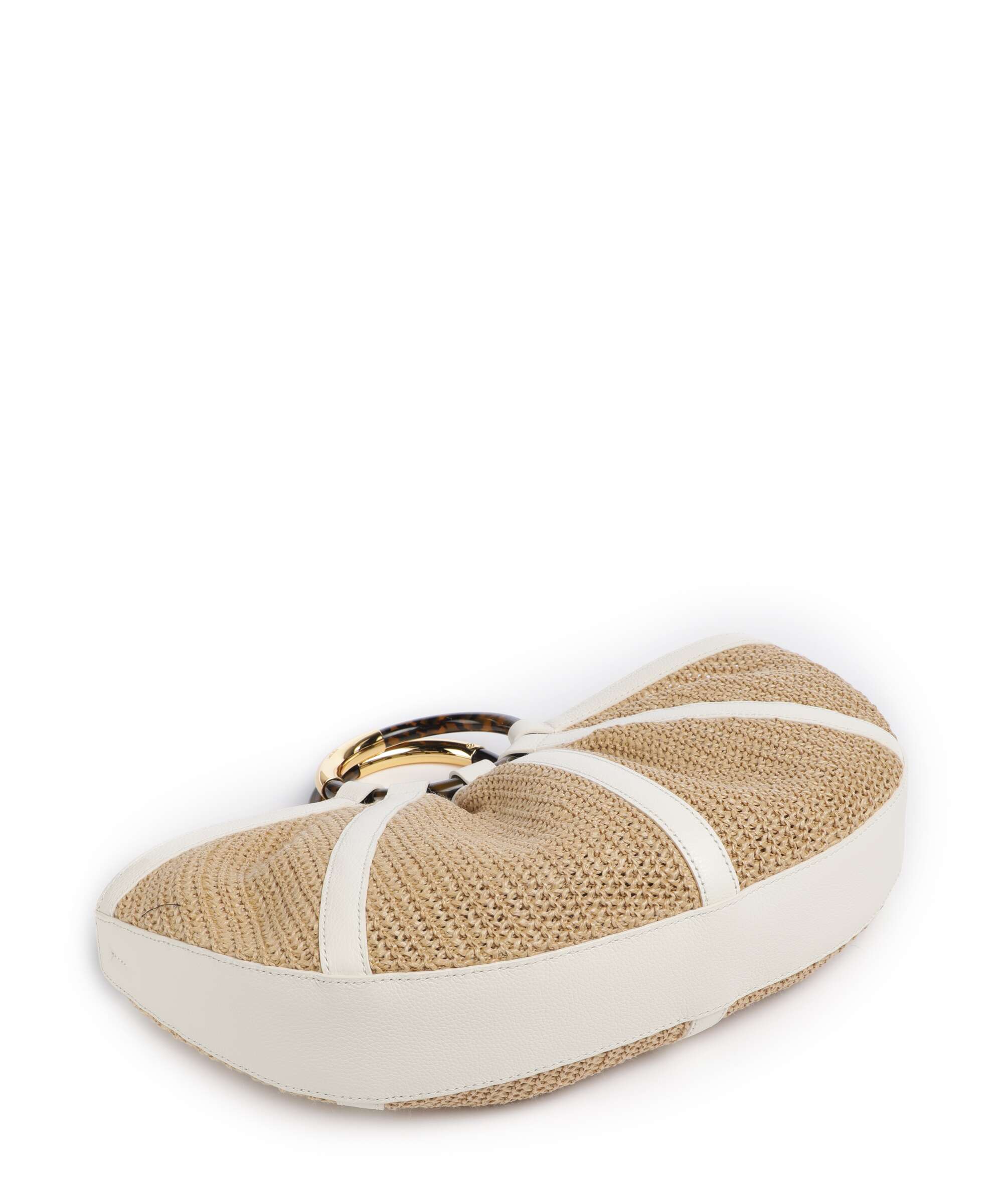 Coccinelle Shell Straw Handbag natural/pearl - Image 5