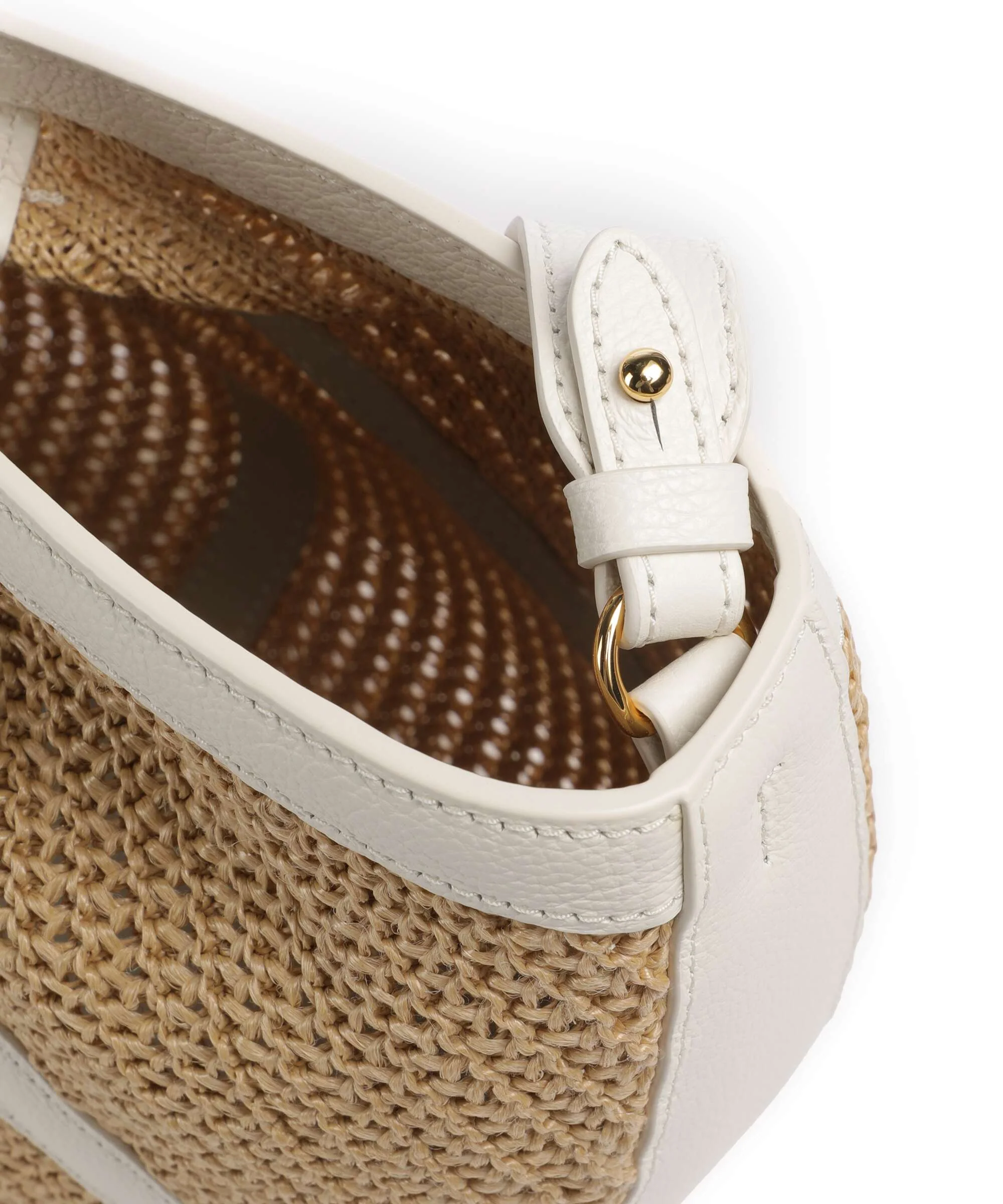 Coccinelle Shell Straw Handbag natural/pearl - Image 6