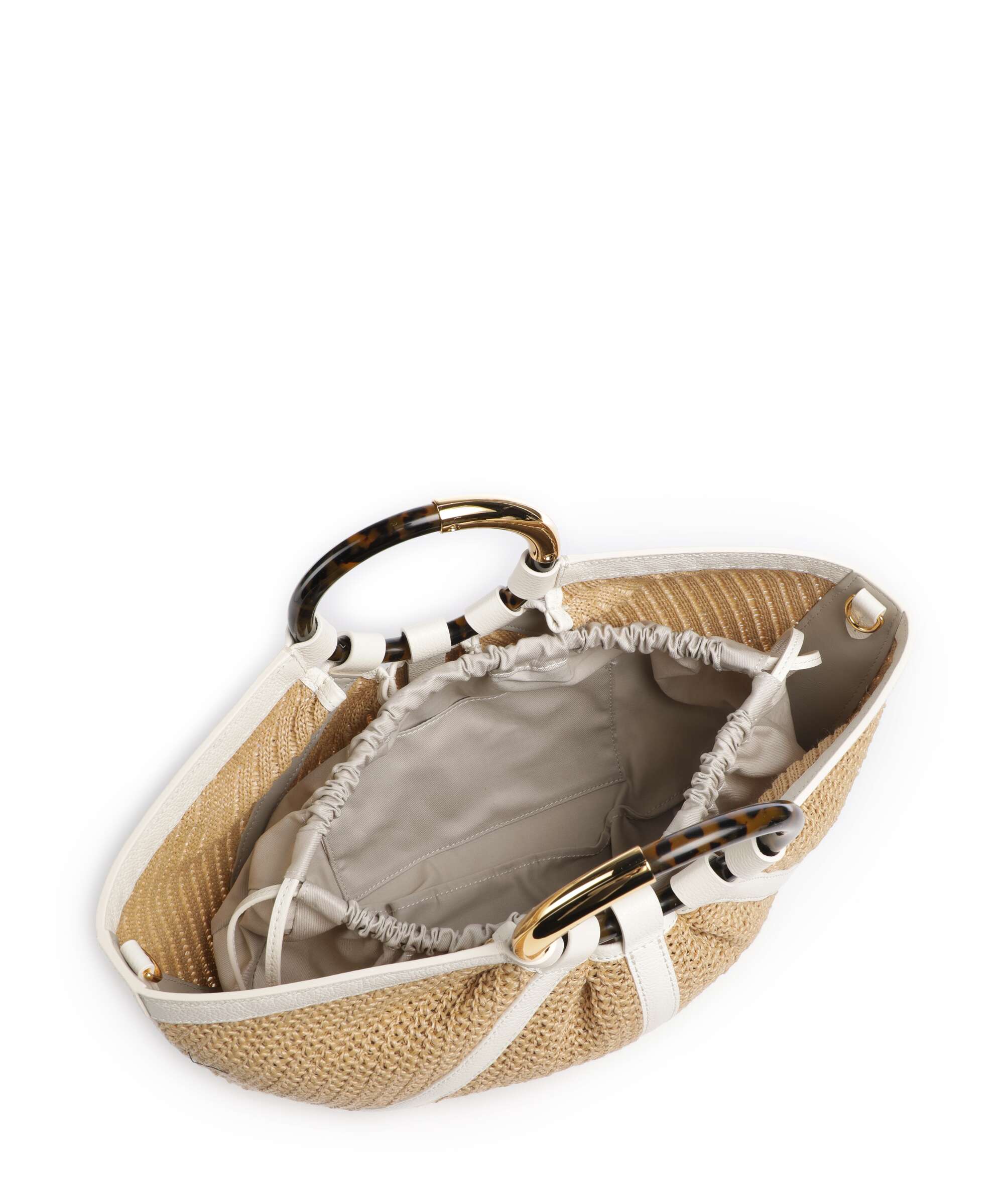 Coccinelle Shell Straw Handbag natural/pearl - Image 7