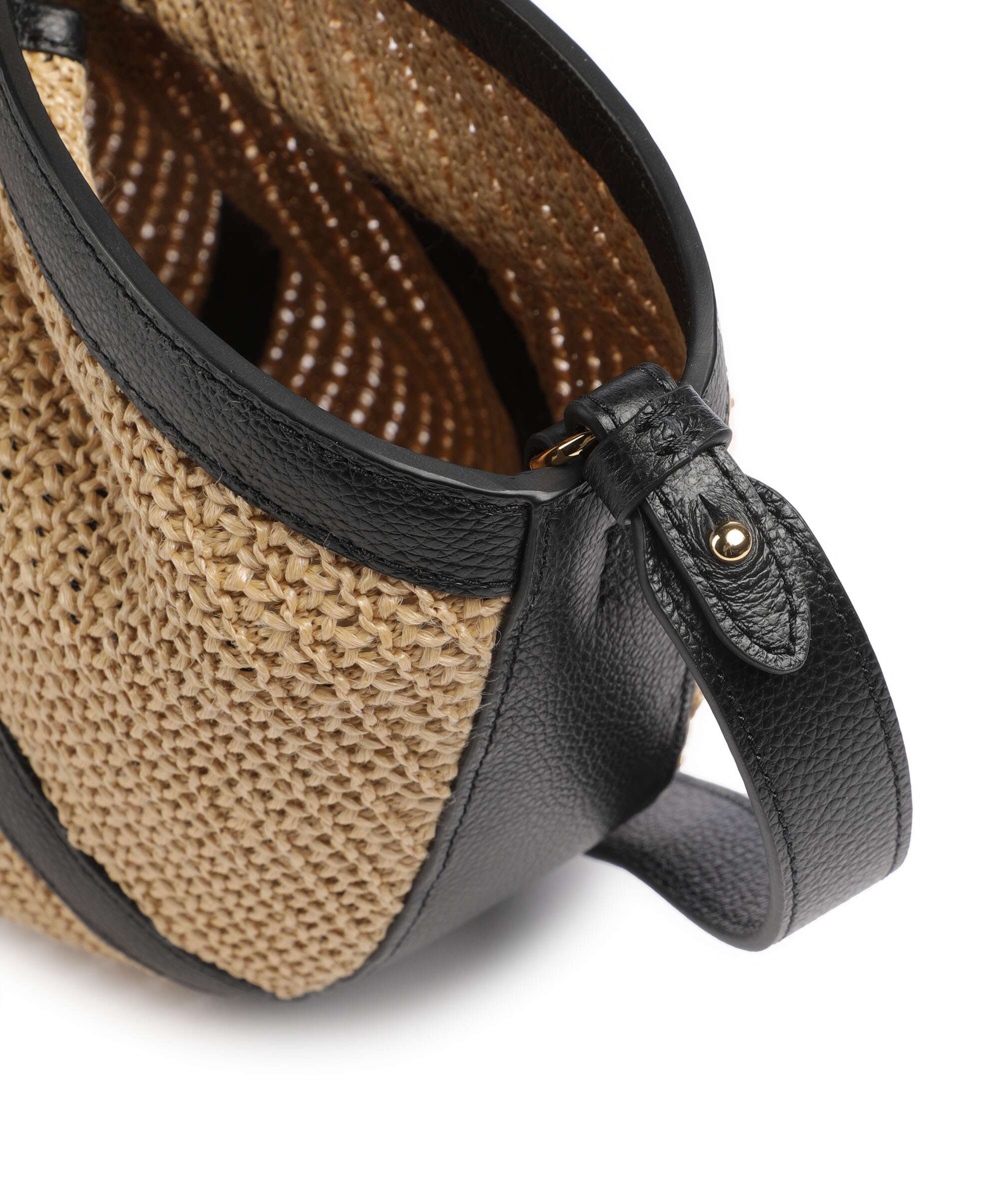 Coccinelle Shell Straw Handbag natural/noir - Image 6
