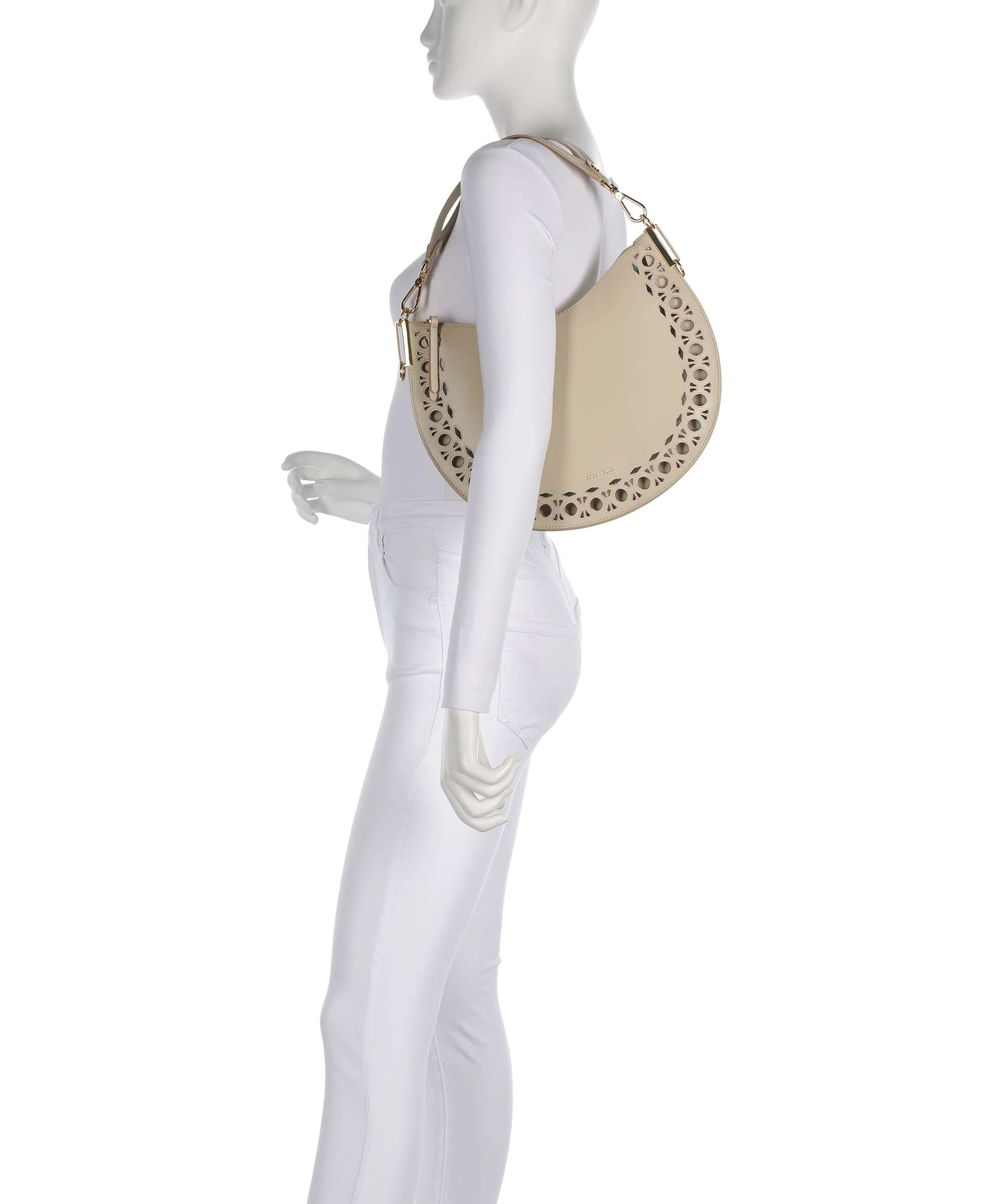 Coccinelle Sunup Monogram Sangallo Hobo bag sandshell - Image 3