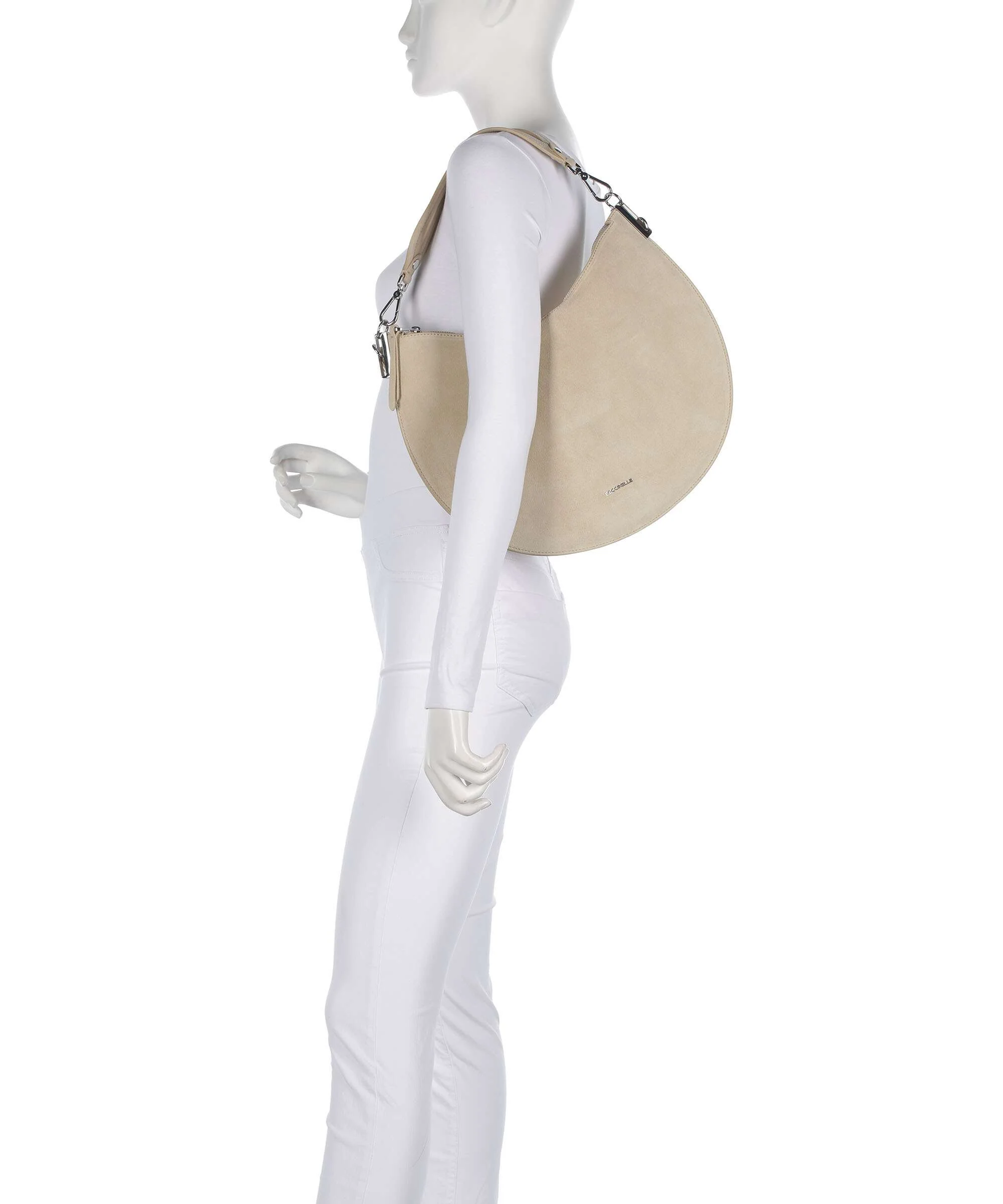Coccinelle Sunup Suede Shoulder bag sandshell - Image 3
