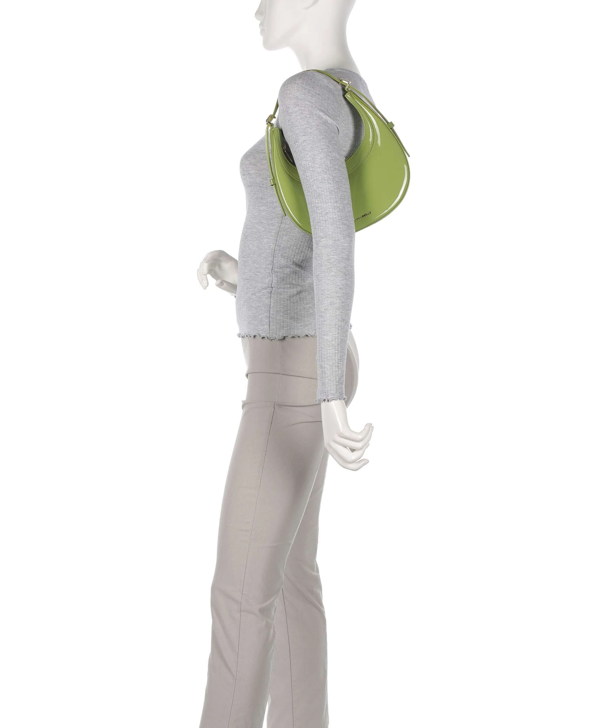 Coccinelle Whisper Patent Shoulder bag guacamole - Image 3