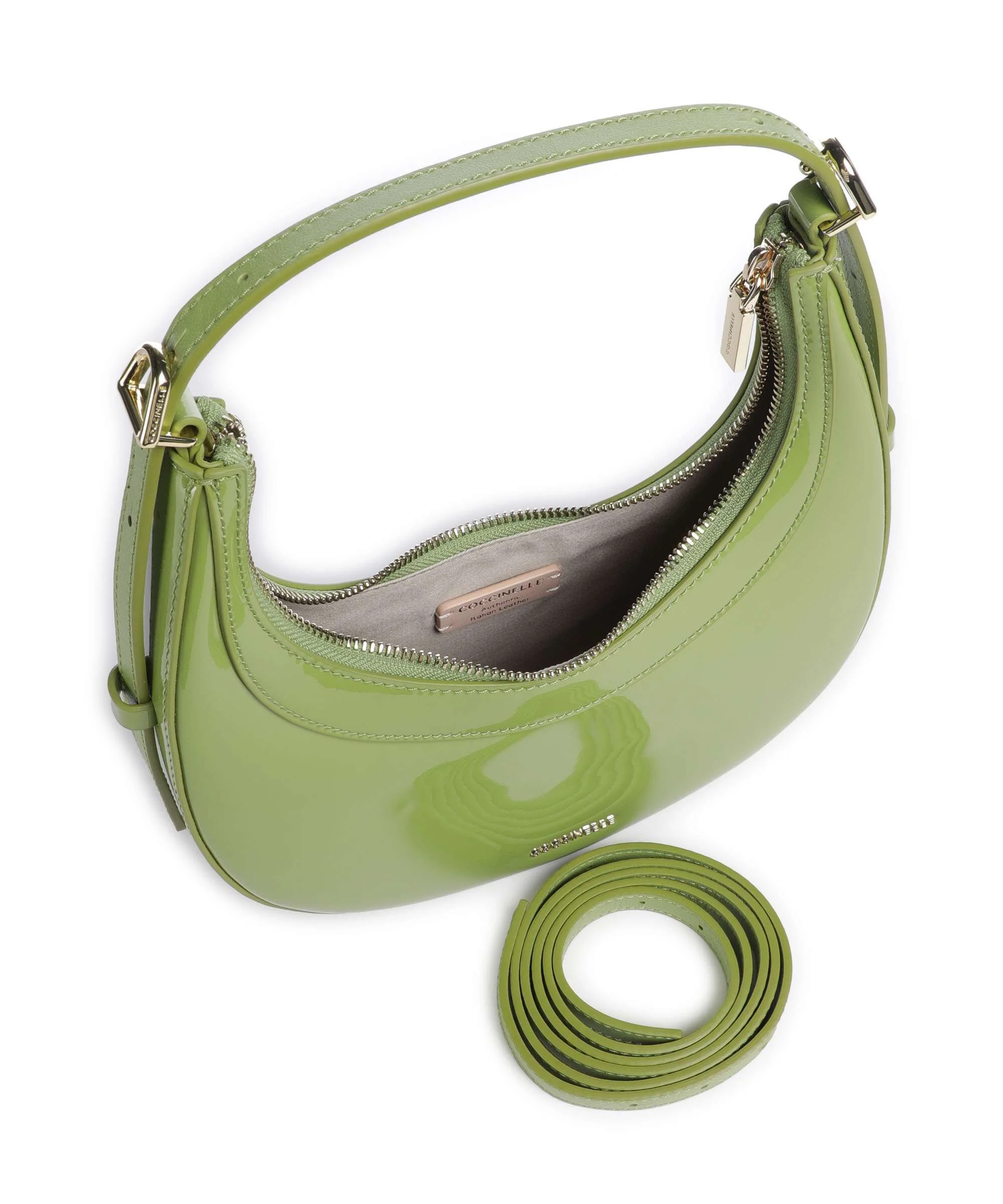 Coccinelle Whisper Patent Shoulder bag guacamole - Image 7