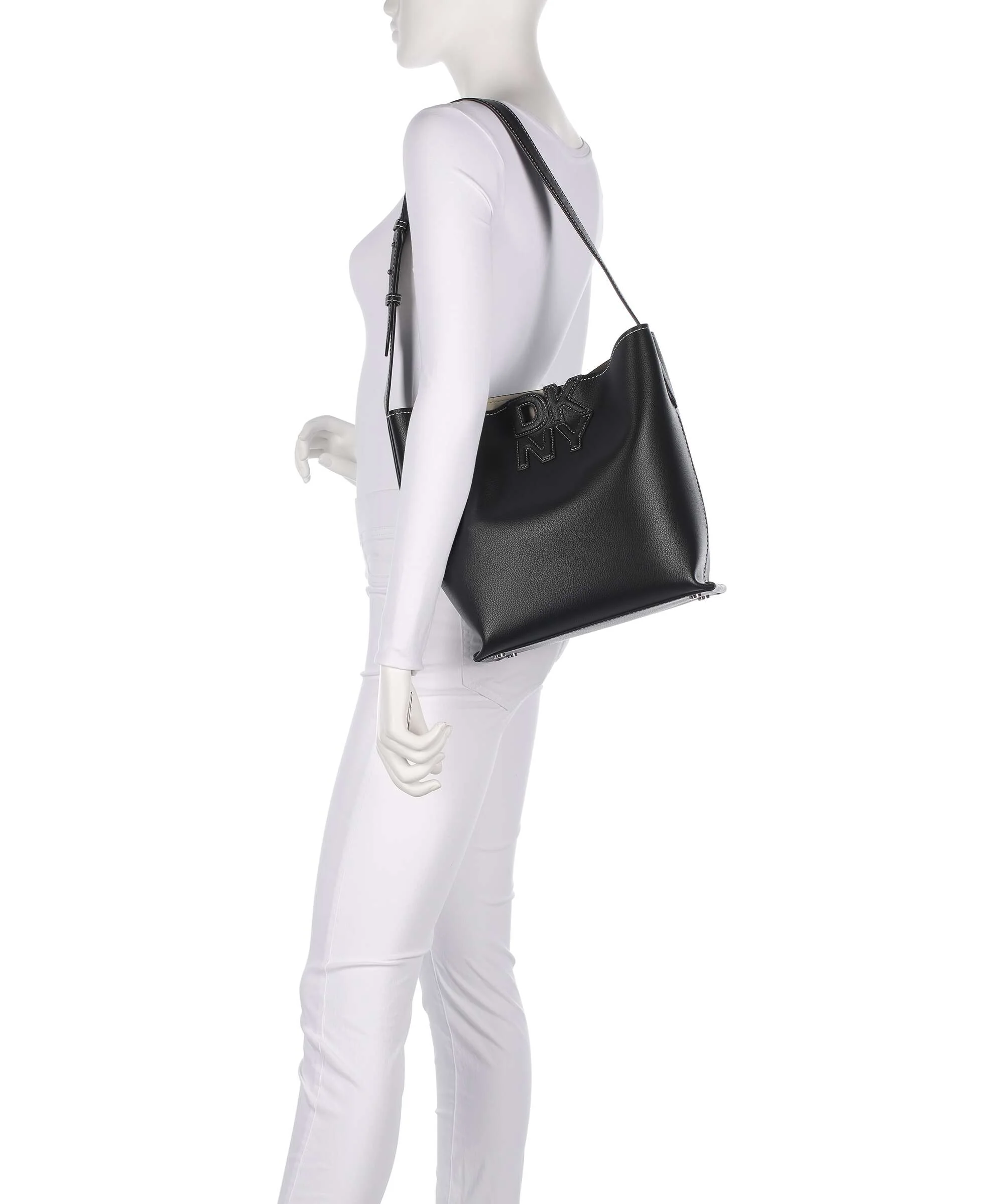 DKNY Nicole Hobo bag black/light taupe - Image 3