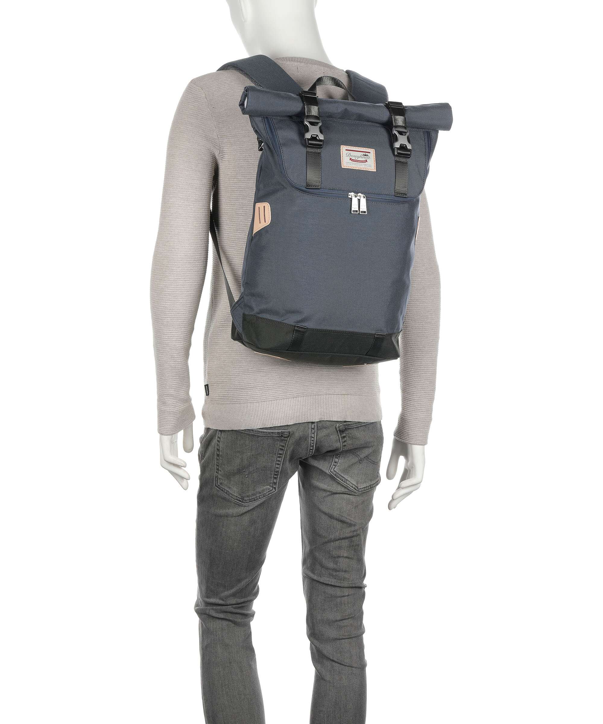 Doughnut Glossy Blocking Christopher Rolltop backpack black - Image 4