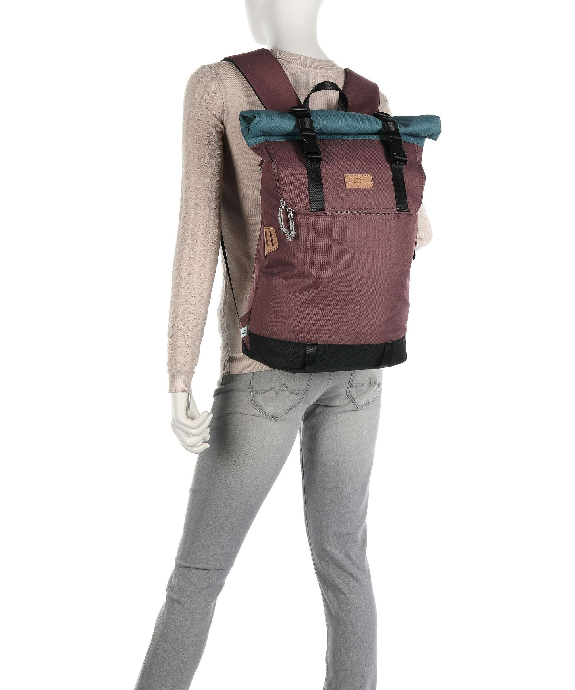 Doughnut Reborn Christopher Rolltop backpack grey/stone - Image 3