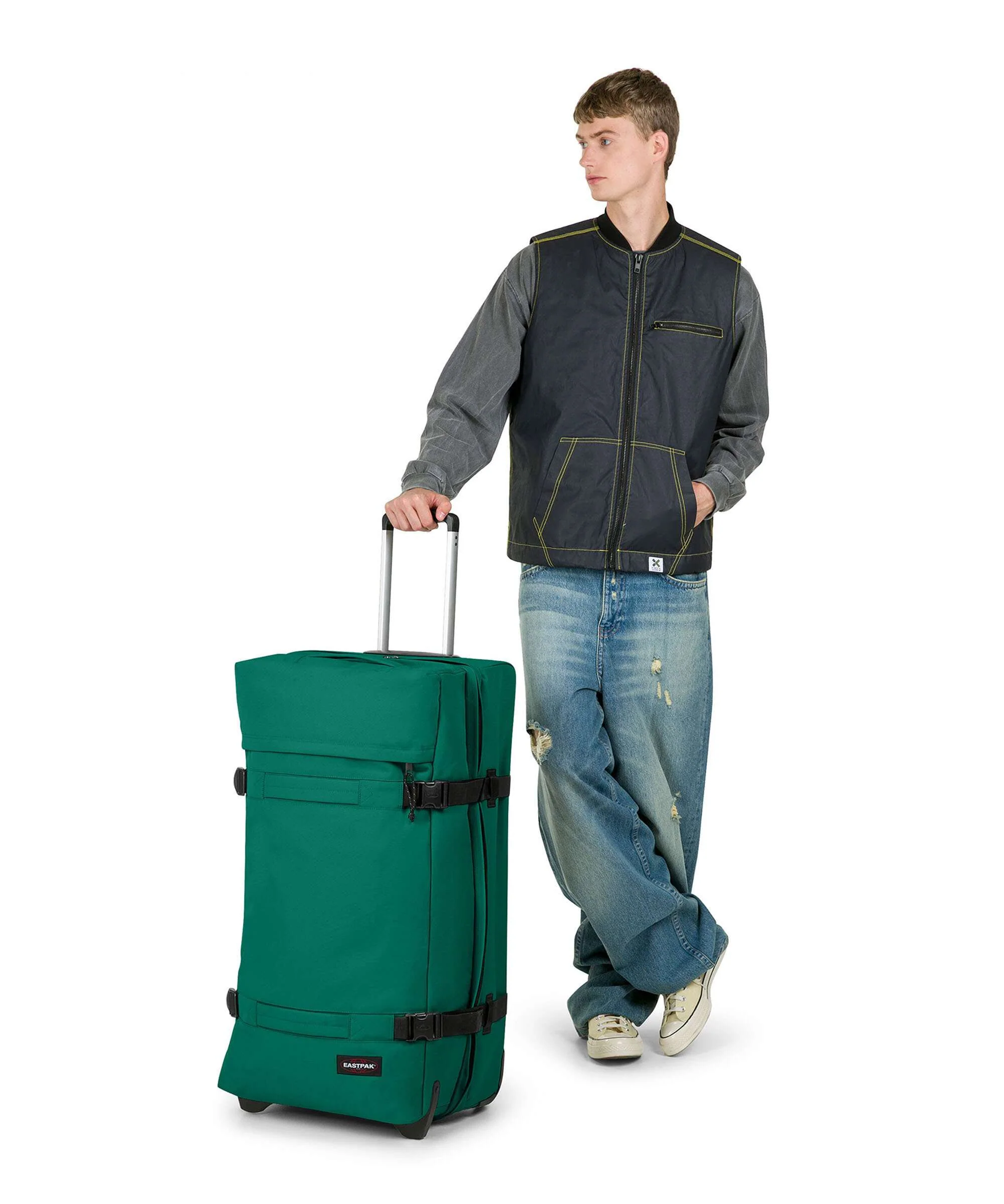 Eastpak Tarp Transit'R L Travel bag with wheels pineneedle green - Image 3