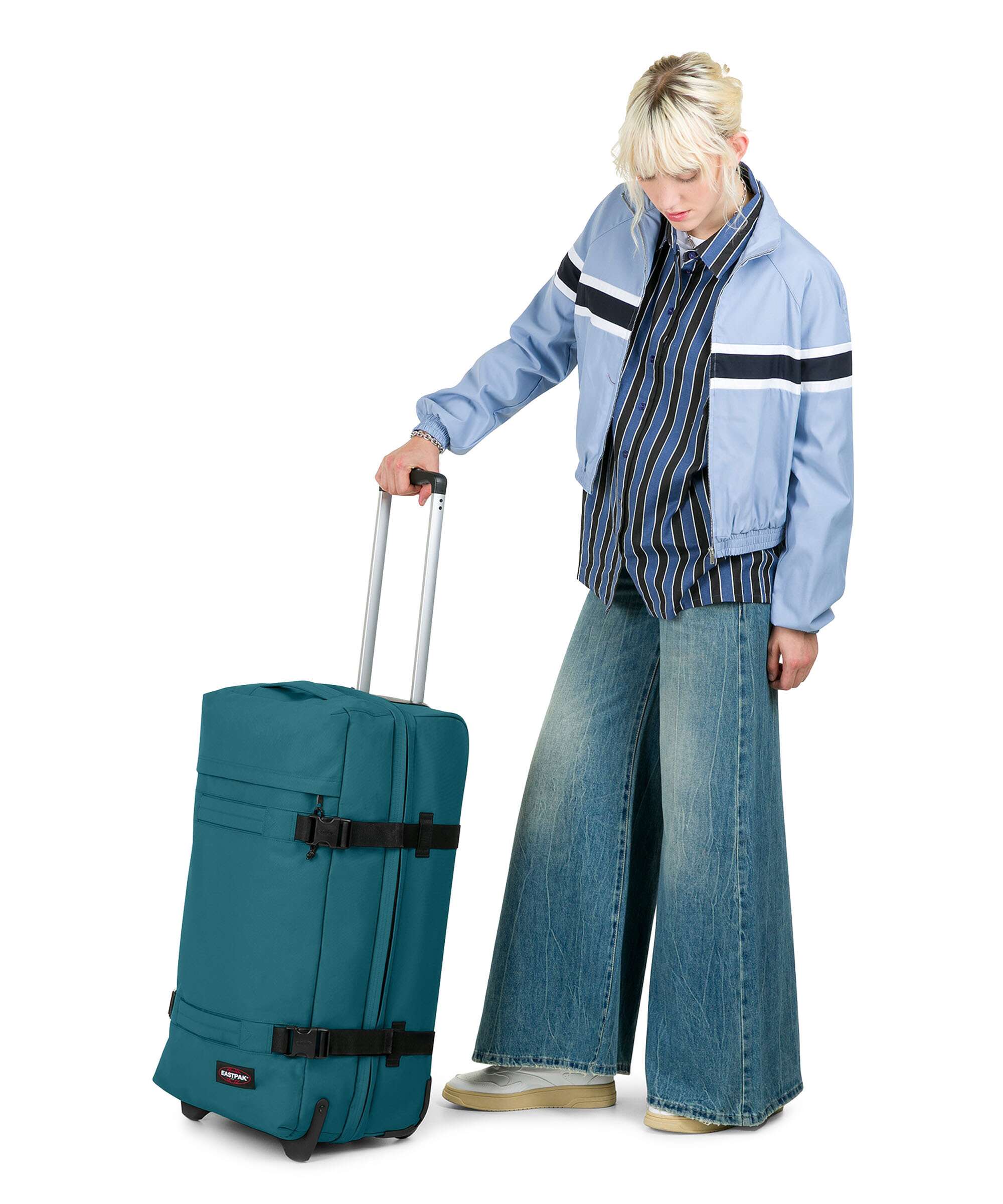 Eastpak Transit'R M Travel bag with wheels jade teal - Image 3
