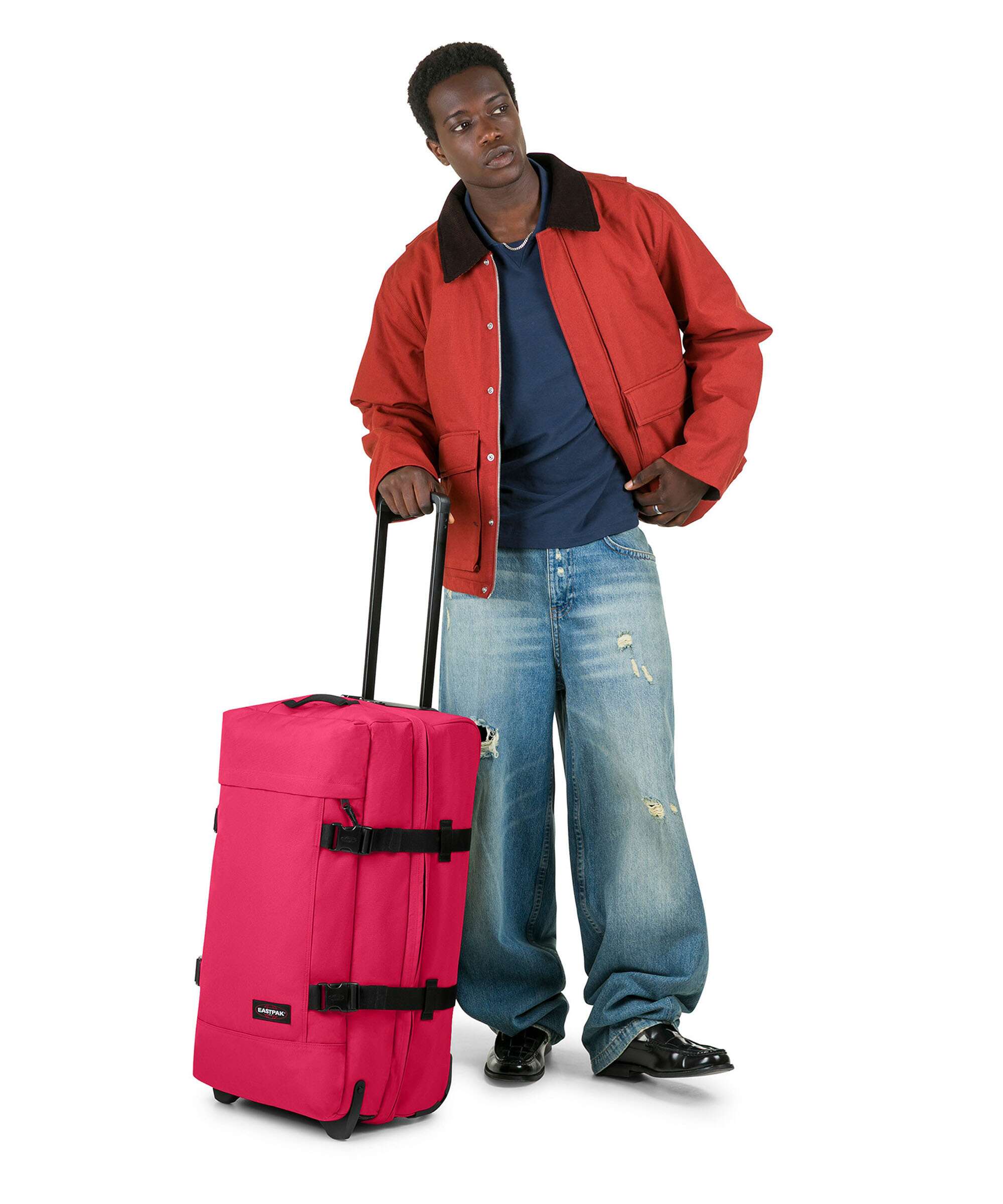 Eastpak Tranverz M Travel bag with wheels saffron red - Image 3