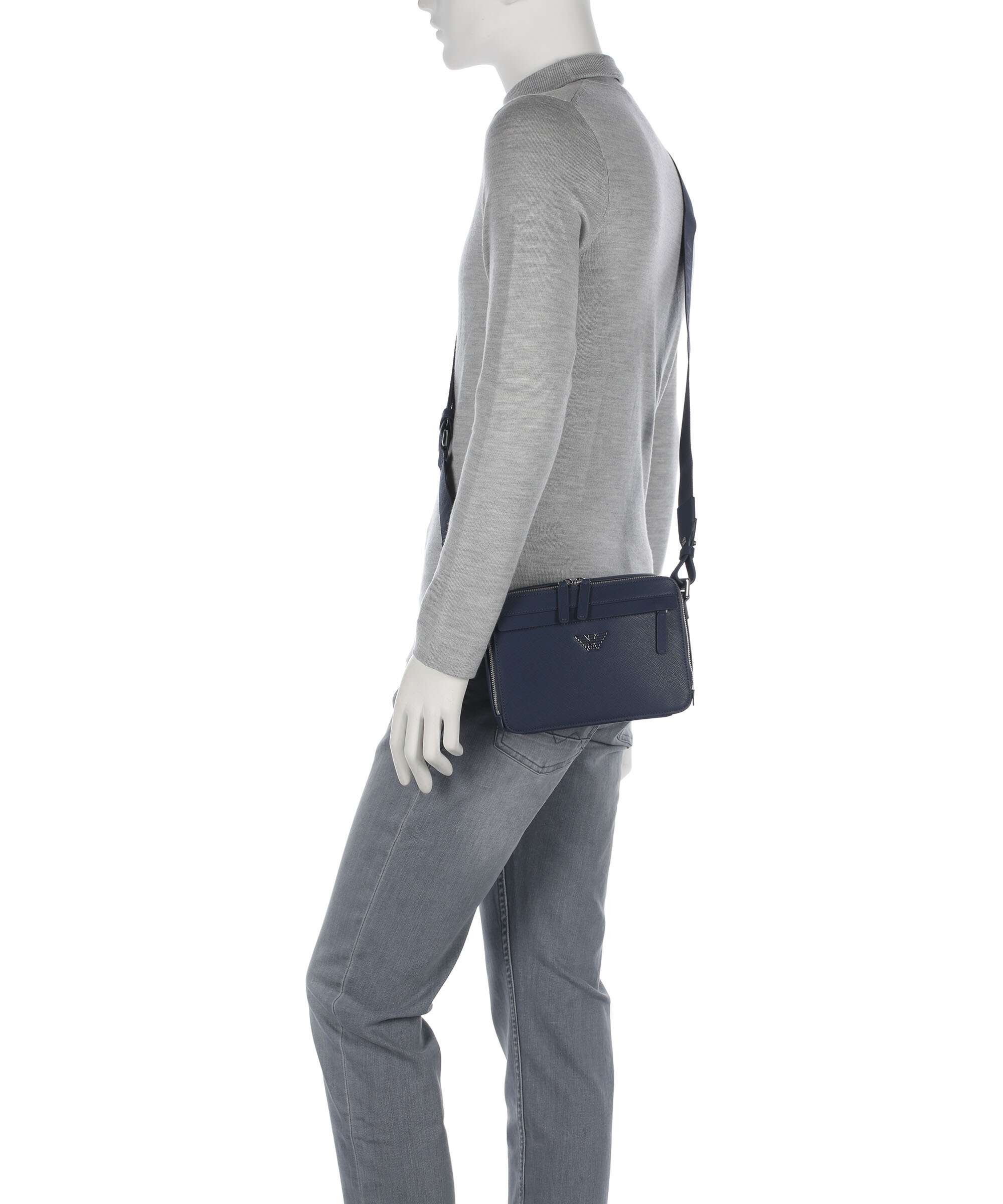 Emporio Armani Business Regenerated Crossbody bag medieval blue - Image 4