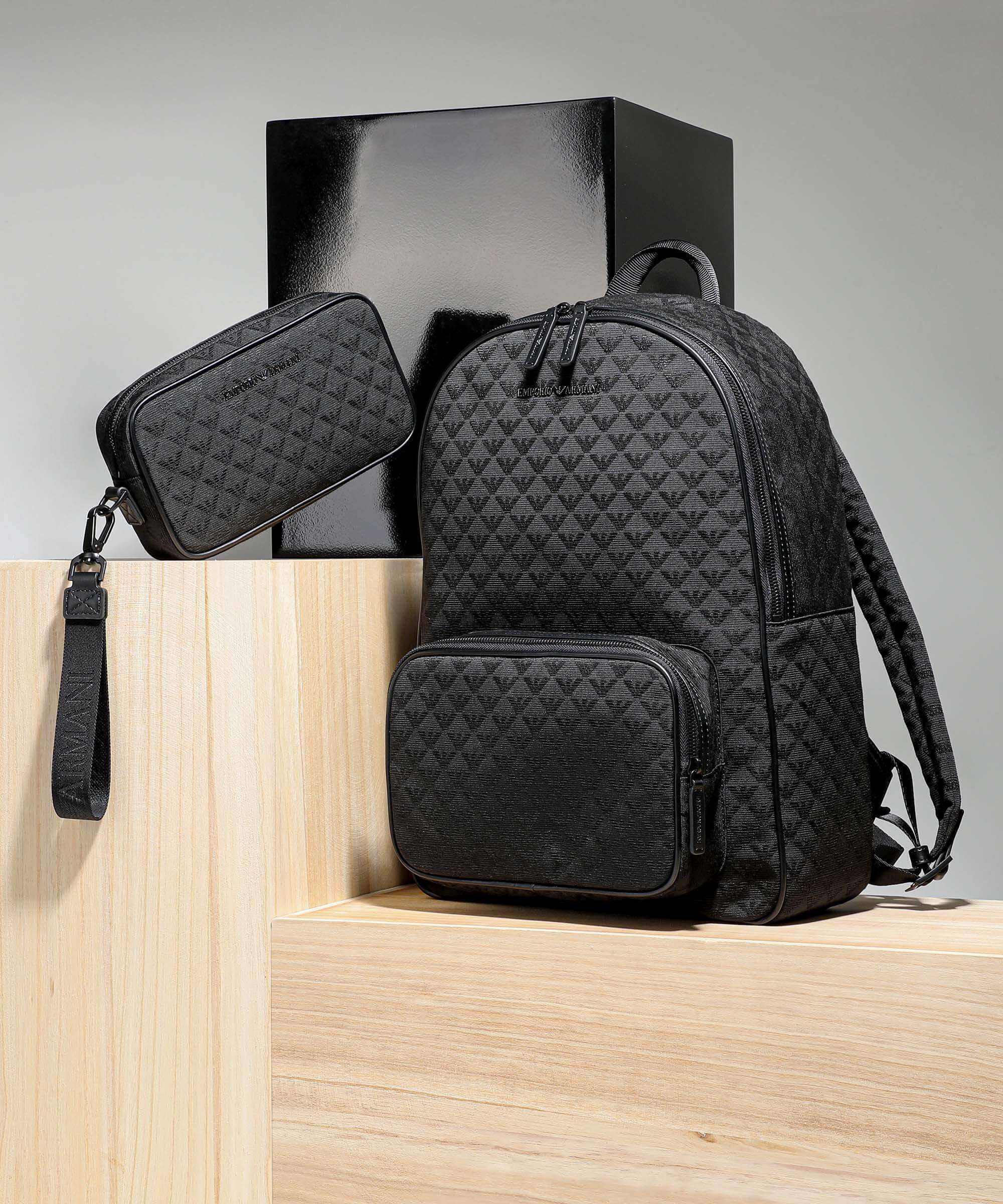 Emporio Armani Omnia Jacquard Toiletry bag black - Image 2
