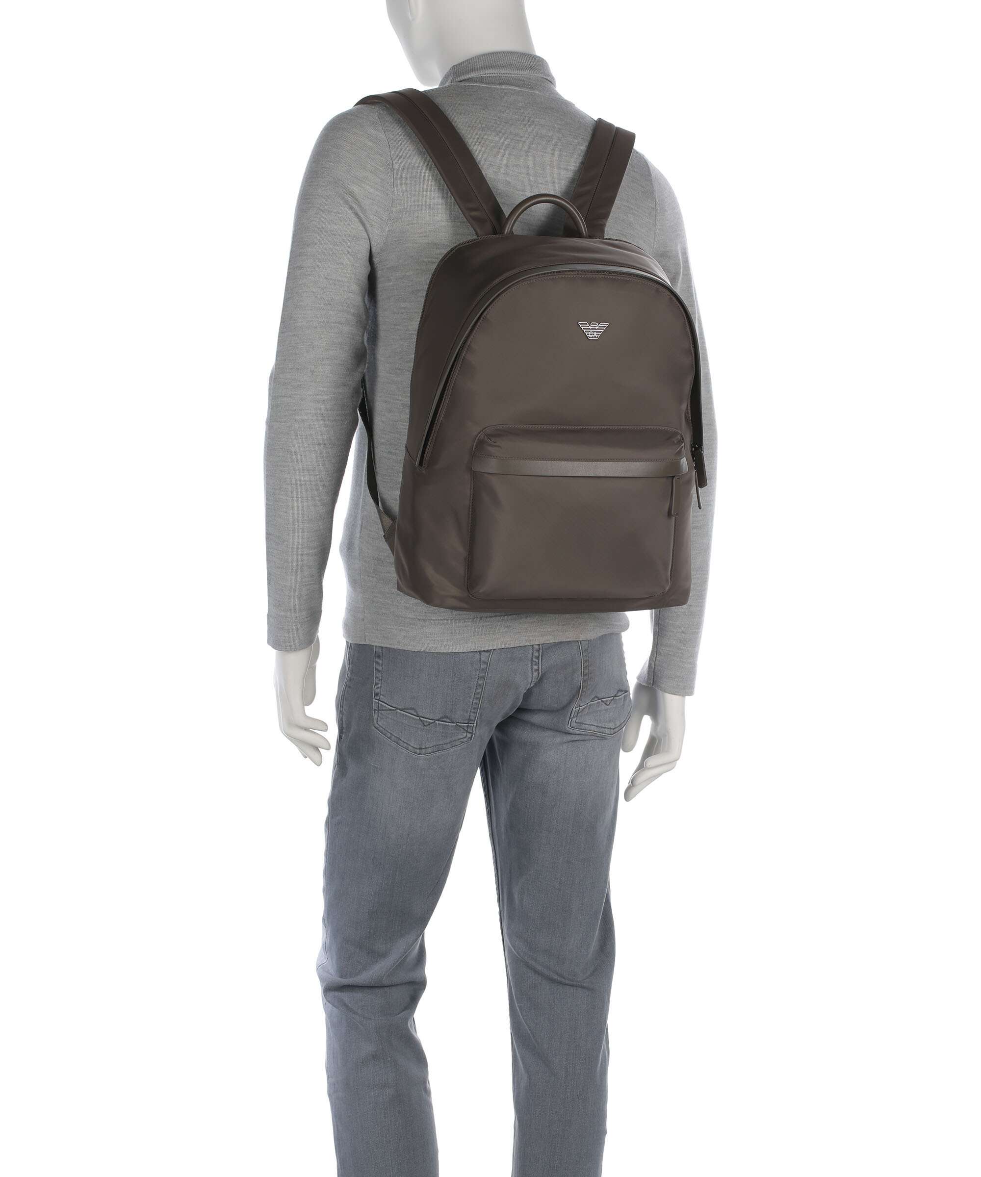 Emporio Armani Recycled Nylon Backpack major brown - Image 3