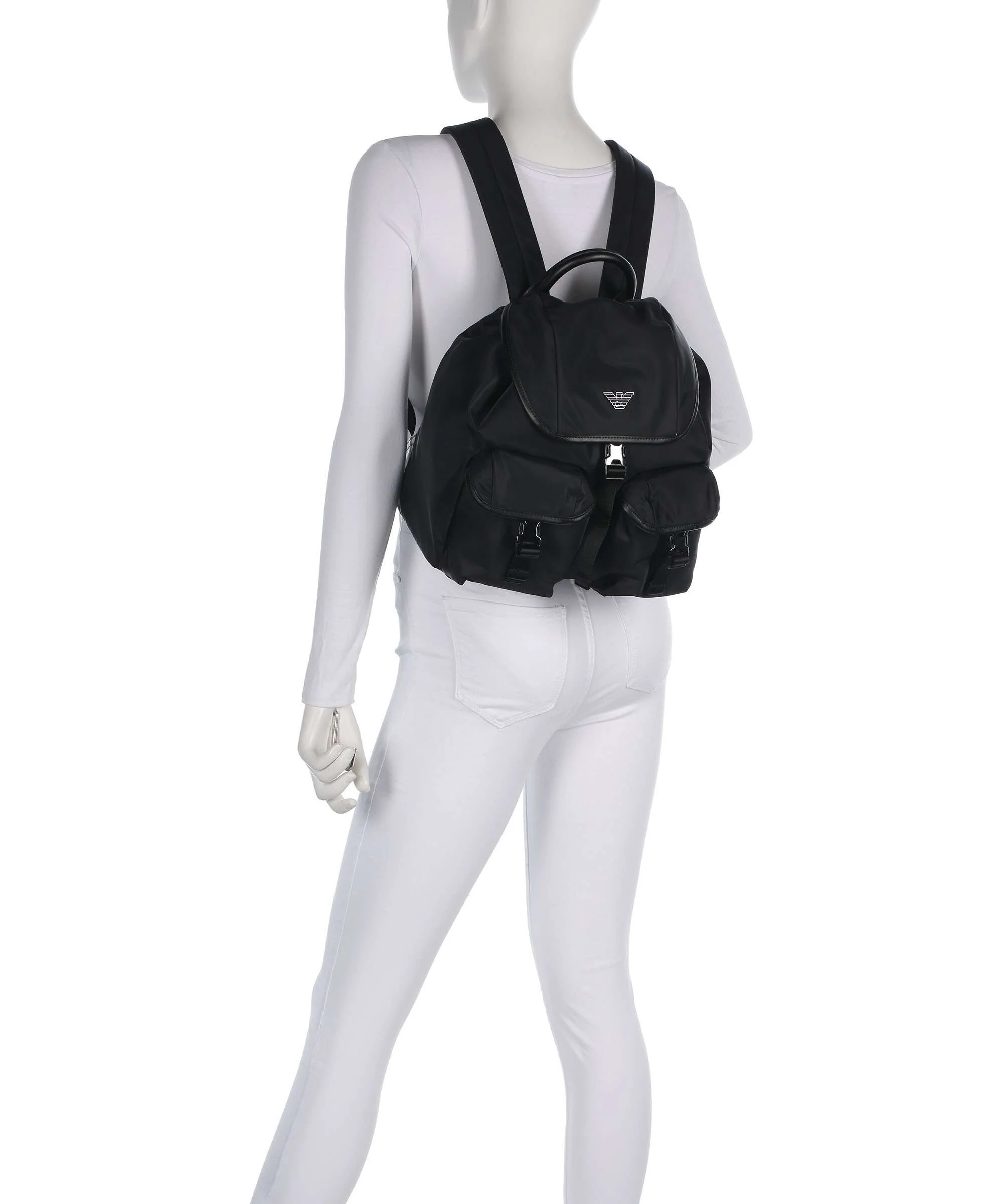 Emporio Armani Recycled Nylon Backpack black beauty - Image 3