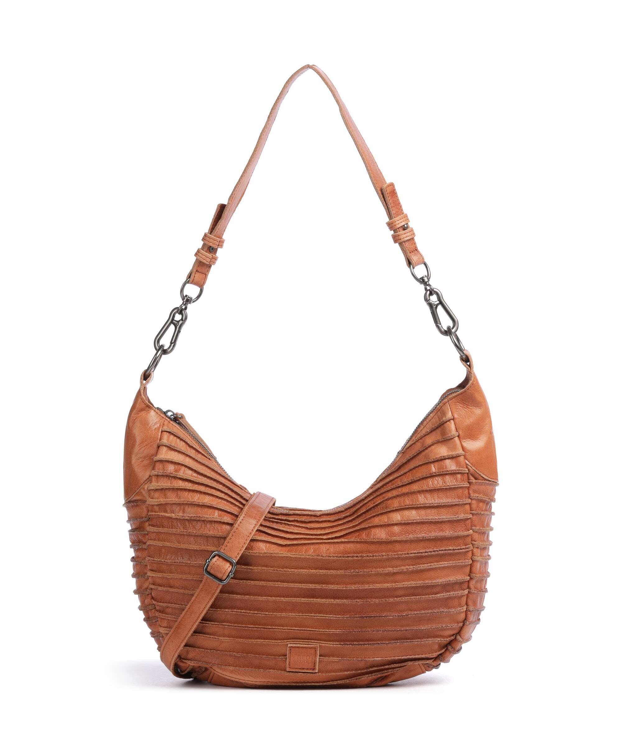 FredsBruder Bestseller Riffel Flowow Hobo bag dark caramel